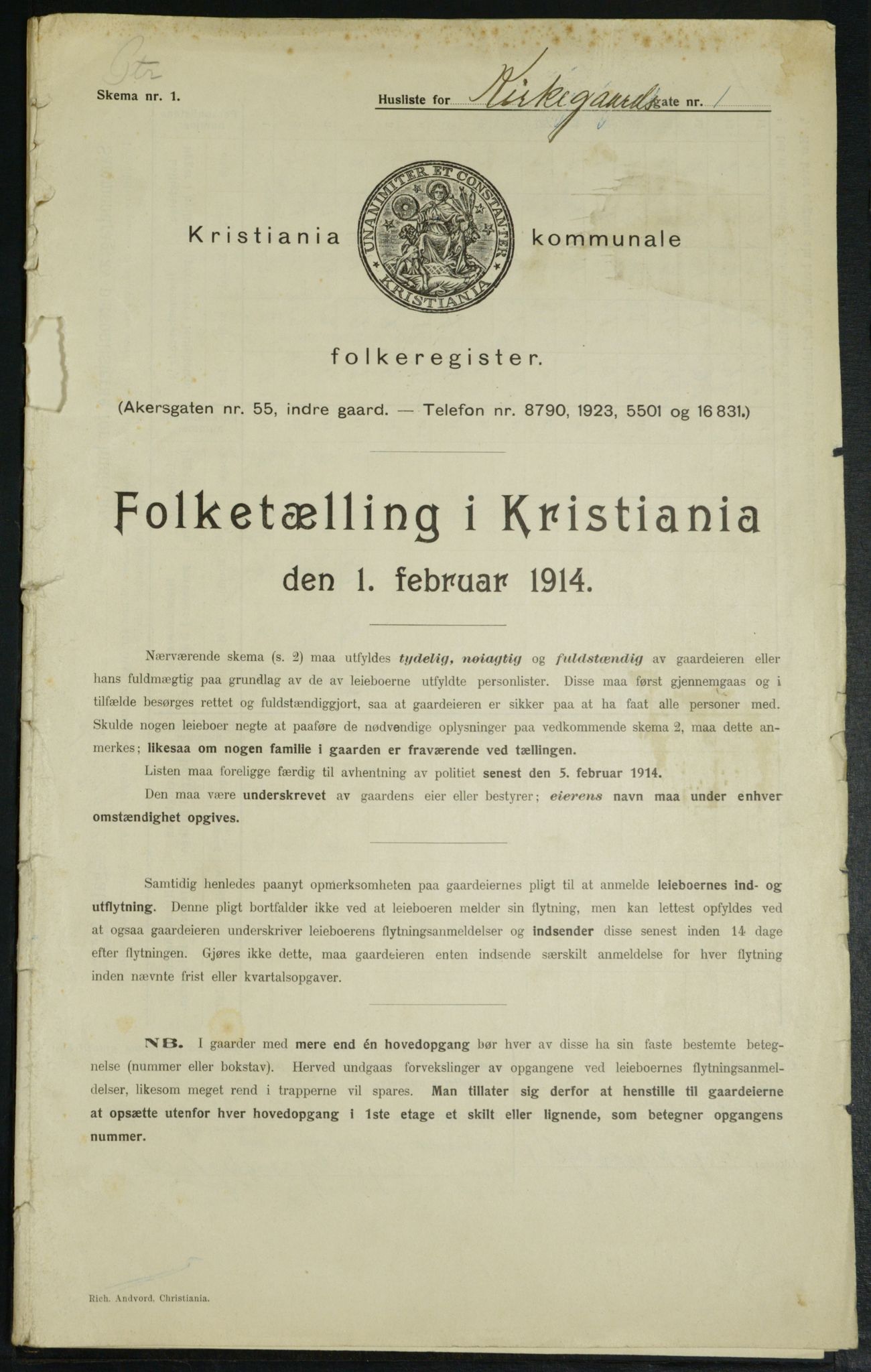 OBA, Municipal Census 1914 for Kristiania, 1914, p. 49976