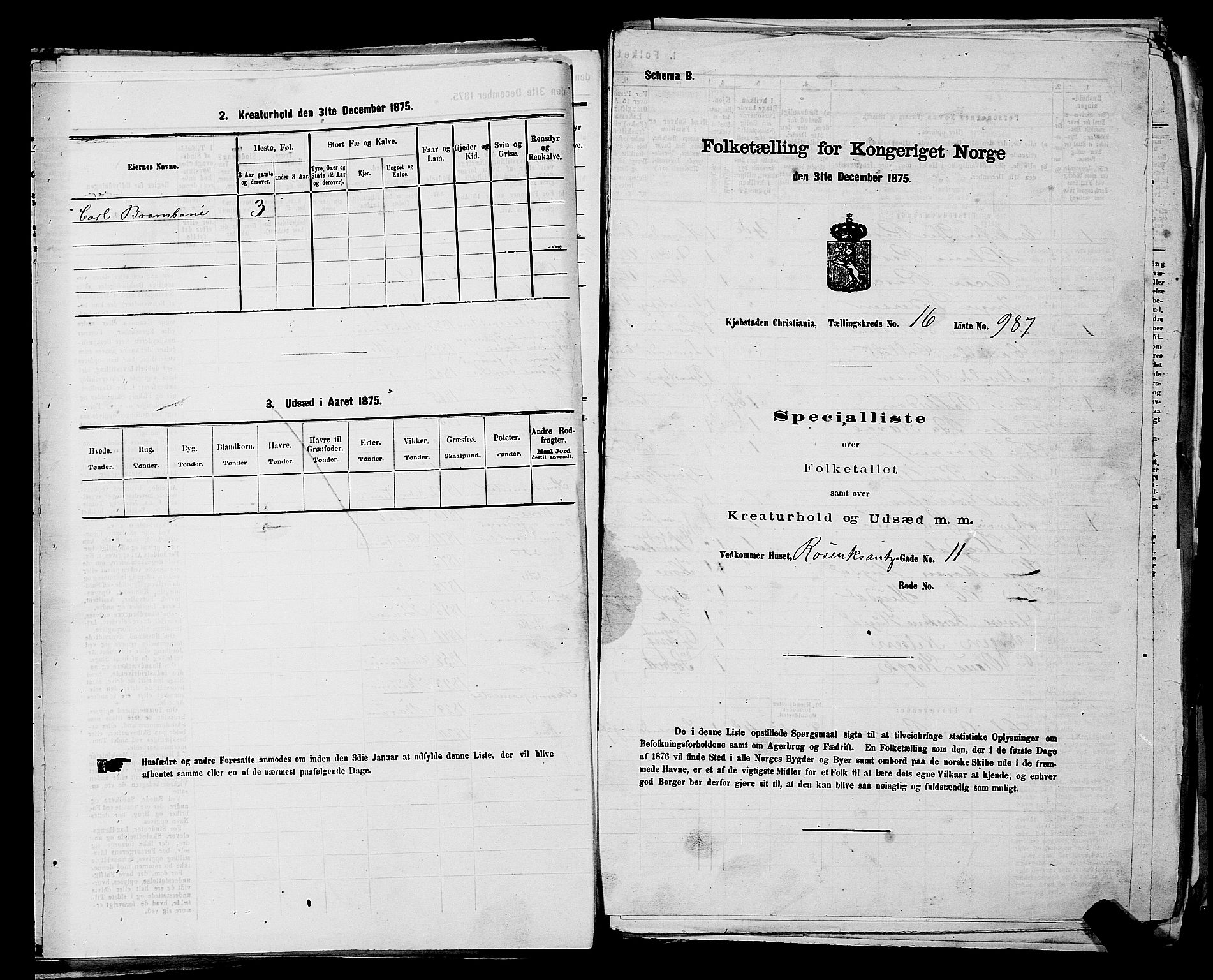 RA, 1875 census for 0301 Kristiania, 1875, p. 3119