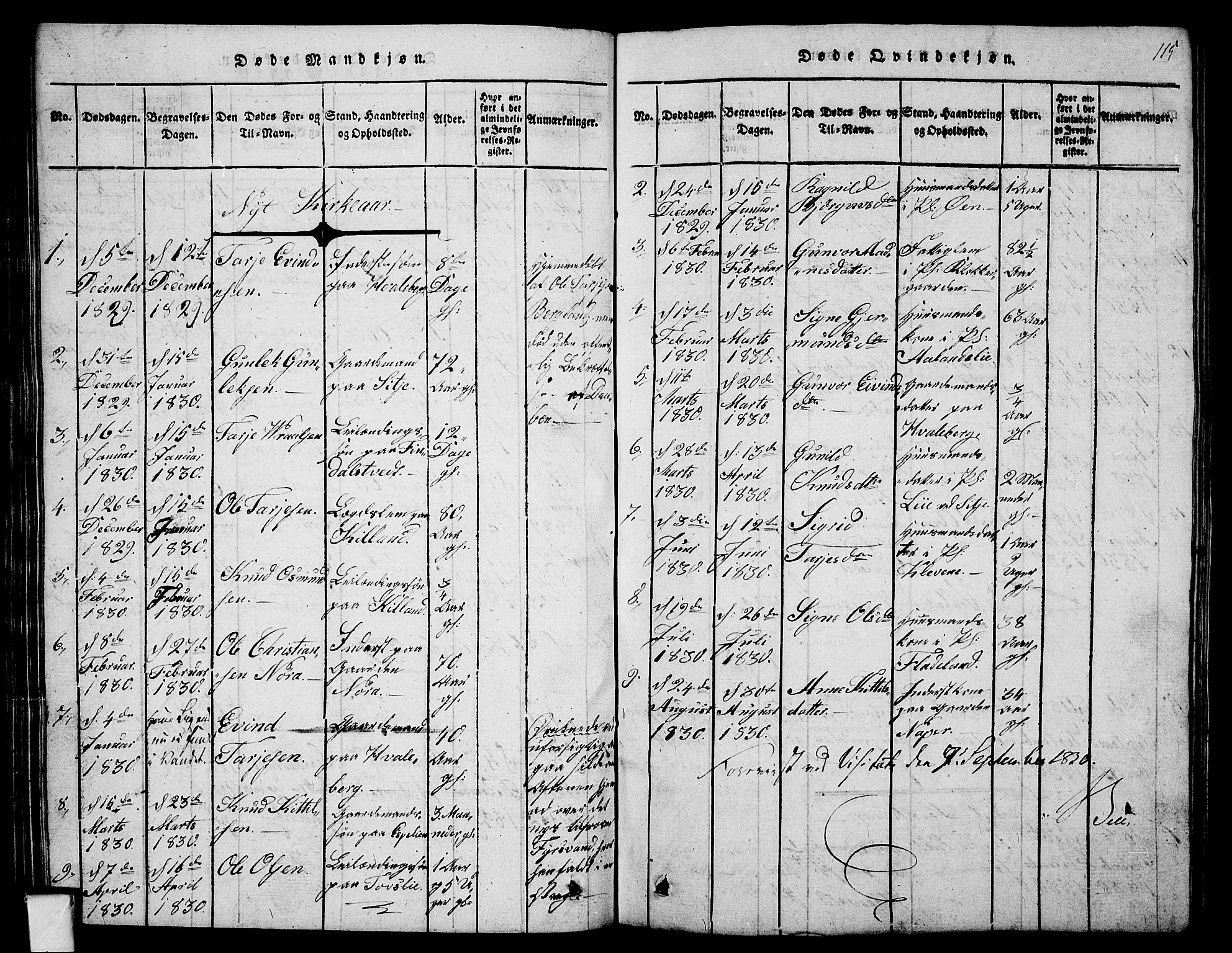 Fyresdal kirkebøker, SAKO/A-263/G/Ga/L0001: Parish register (copy) no. I 1, 1816-1840, p. 115