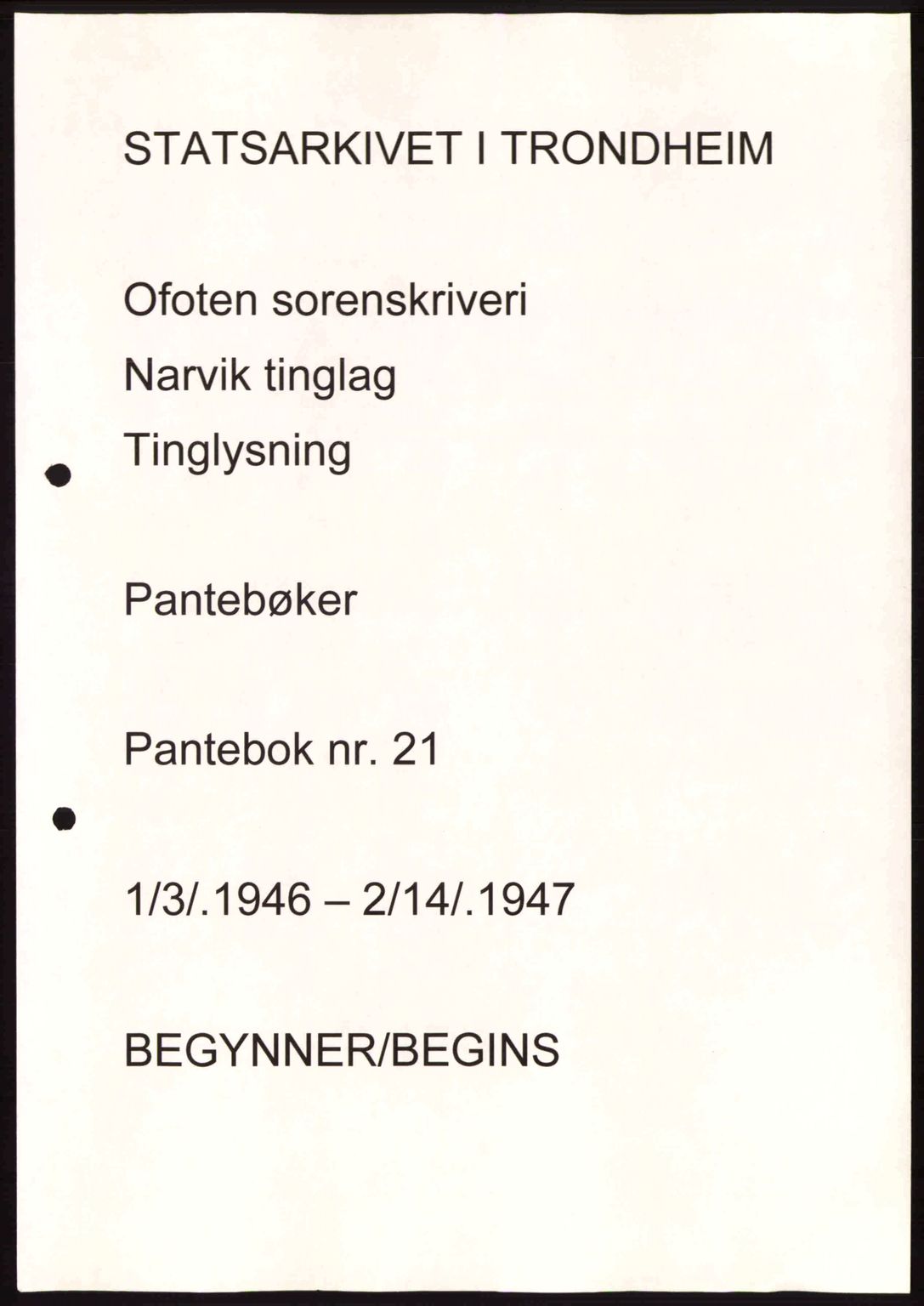 Narvik sorenskriveri, SAT/A-0002/1/2/2C/2Ca: Mortgage book no. A21, 1946-1947