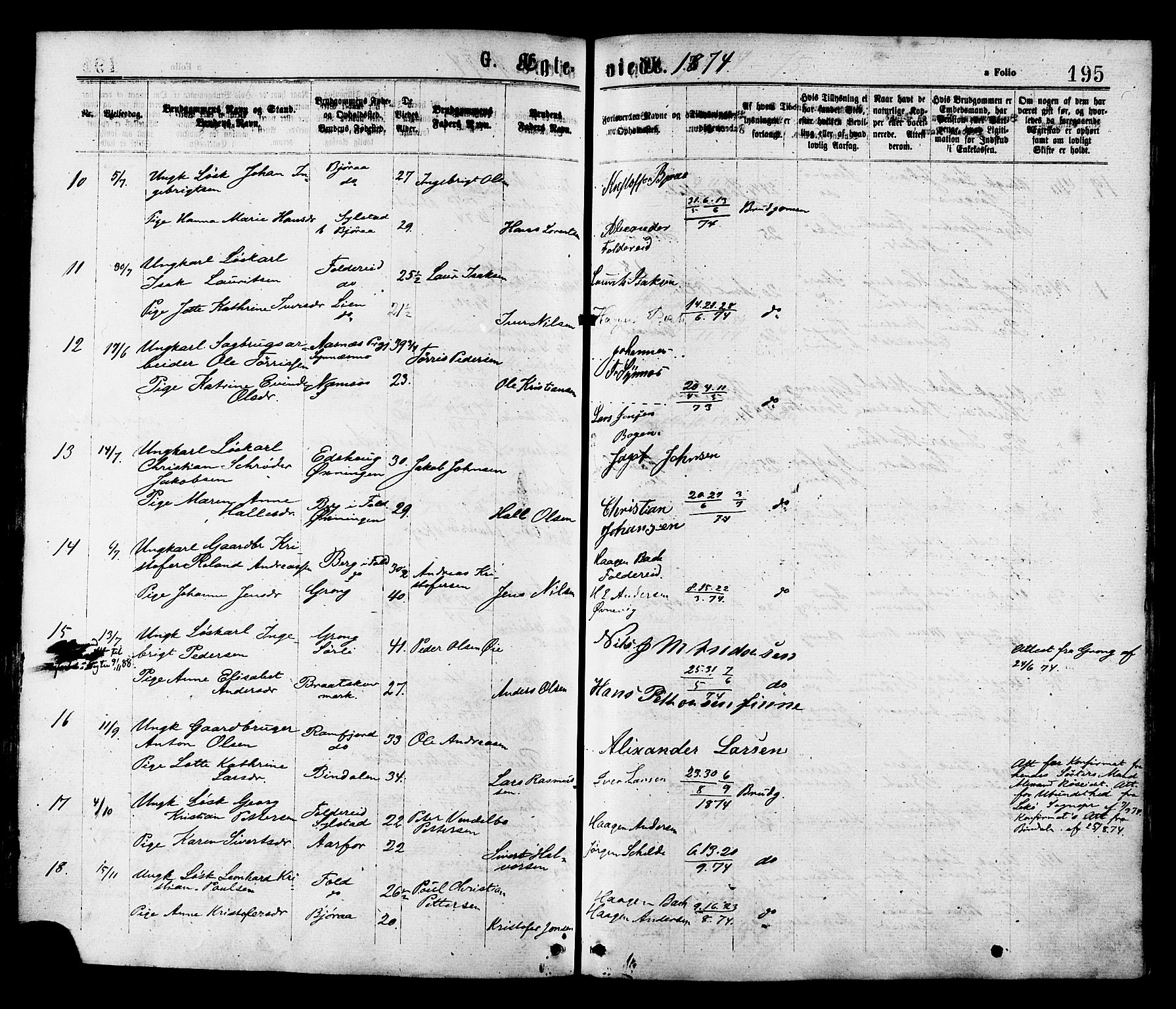 Ministerialprotokoller, klokkerbøker og fødselsregistre - Nord-Trøndelag, SAT/A-1458/780/L0642: Parish register (official) no. 780A07 /1, 1874-1885, p. 195
