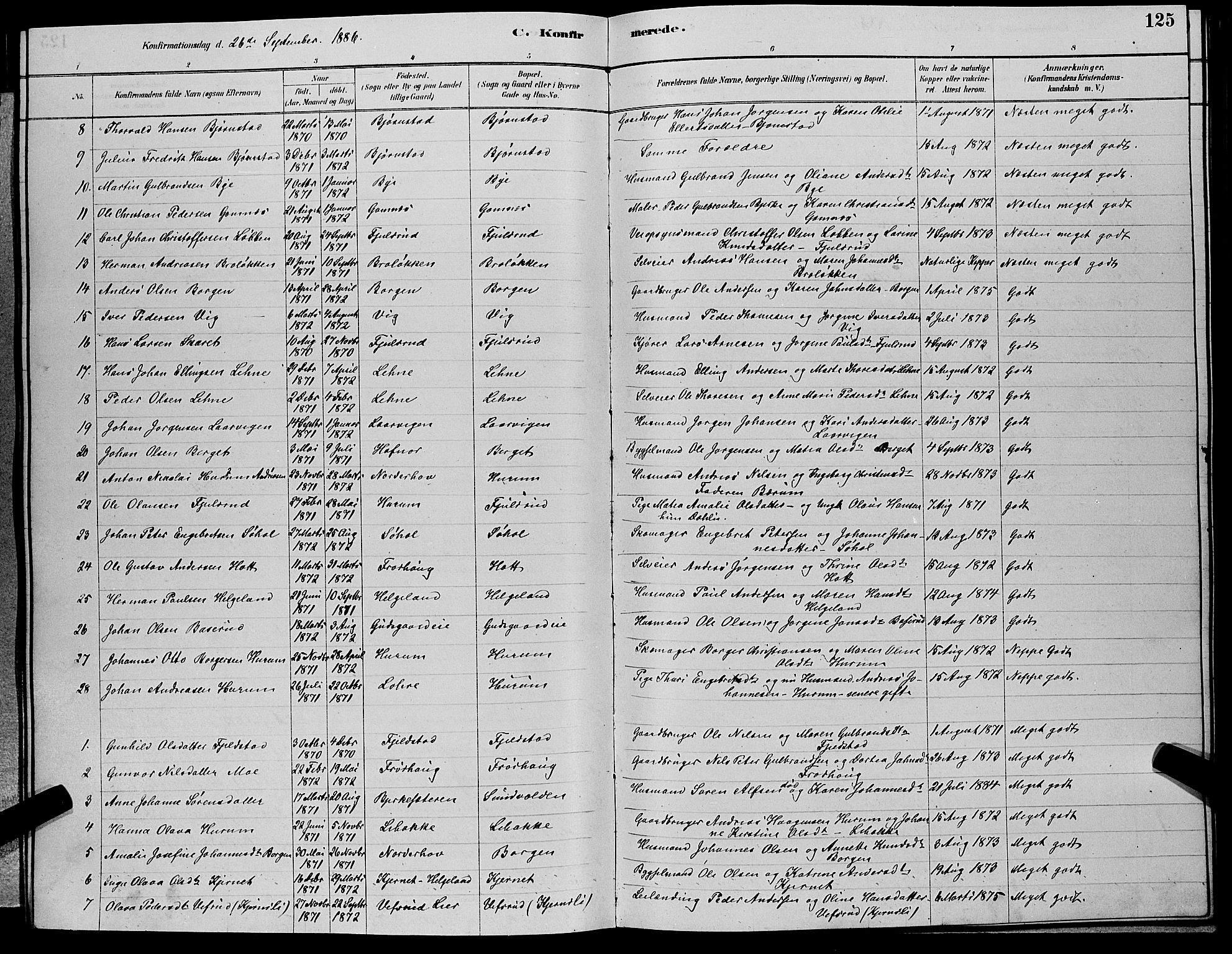 Hole kirkebøker, AV/SAKO-A-228/G/Ga/L0003: Parish register (copy) no. I 3, 1879-1904, p. 125