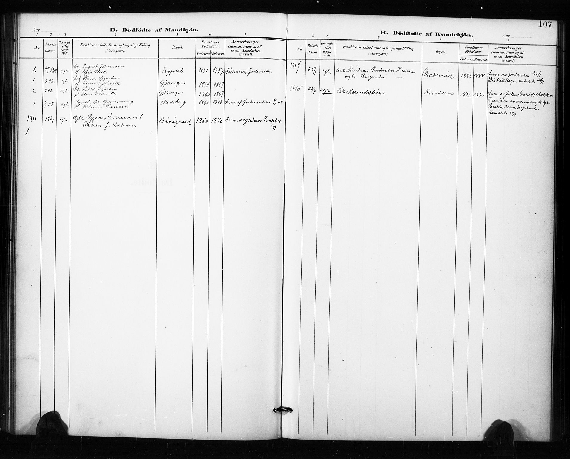 Aremark prestekontor Kirkebøker, AV/SAO-A-10899/G/Ga/L0002: Parish register (copy) no. I 2, 1901-1928, p. 107