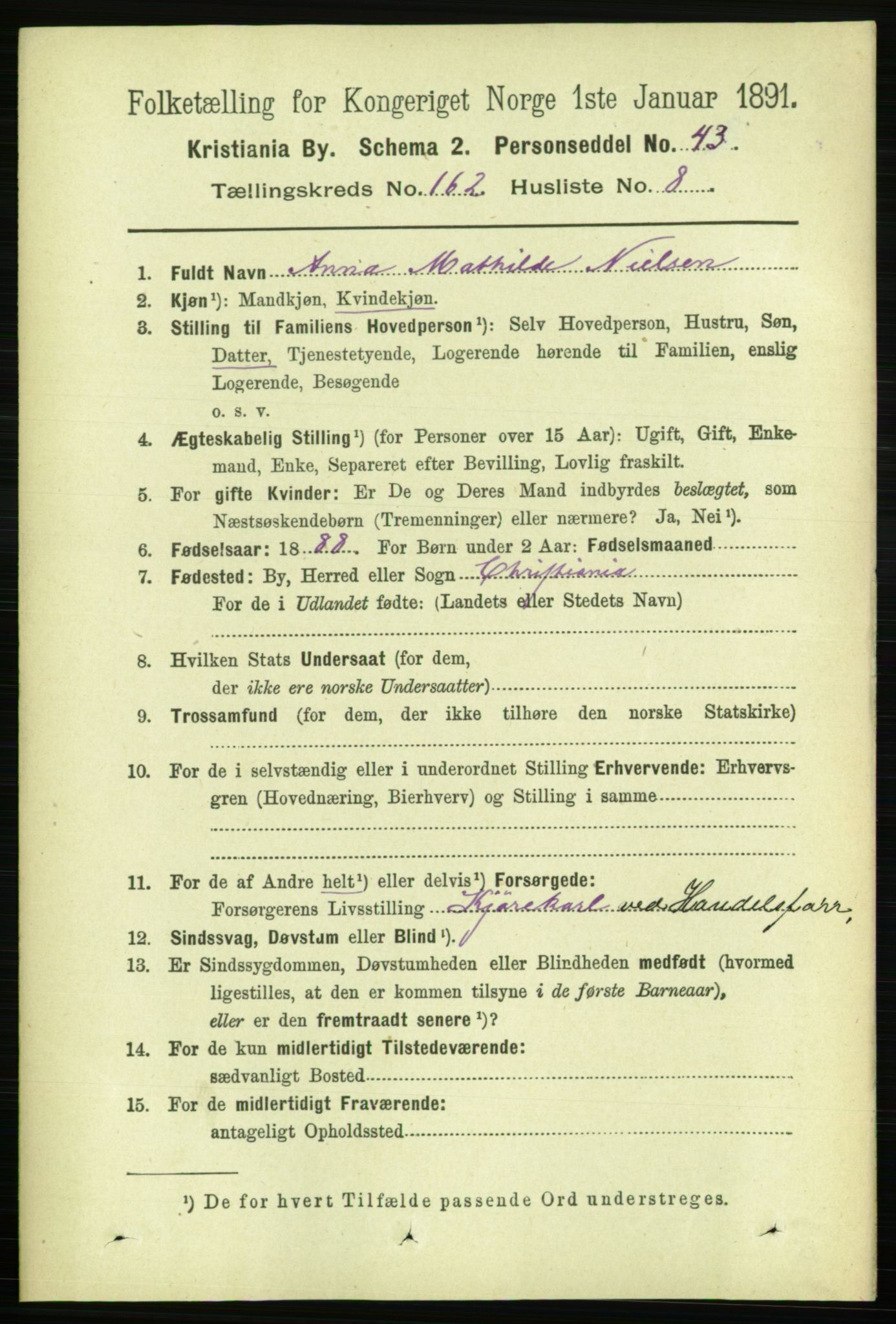 RA, 1891 census for 0301 Kristiania, 1891, p. 93215