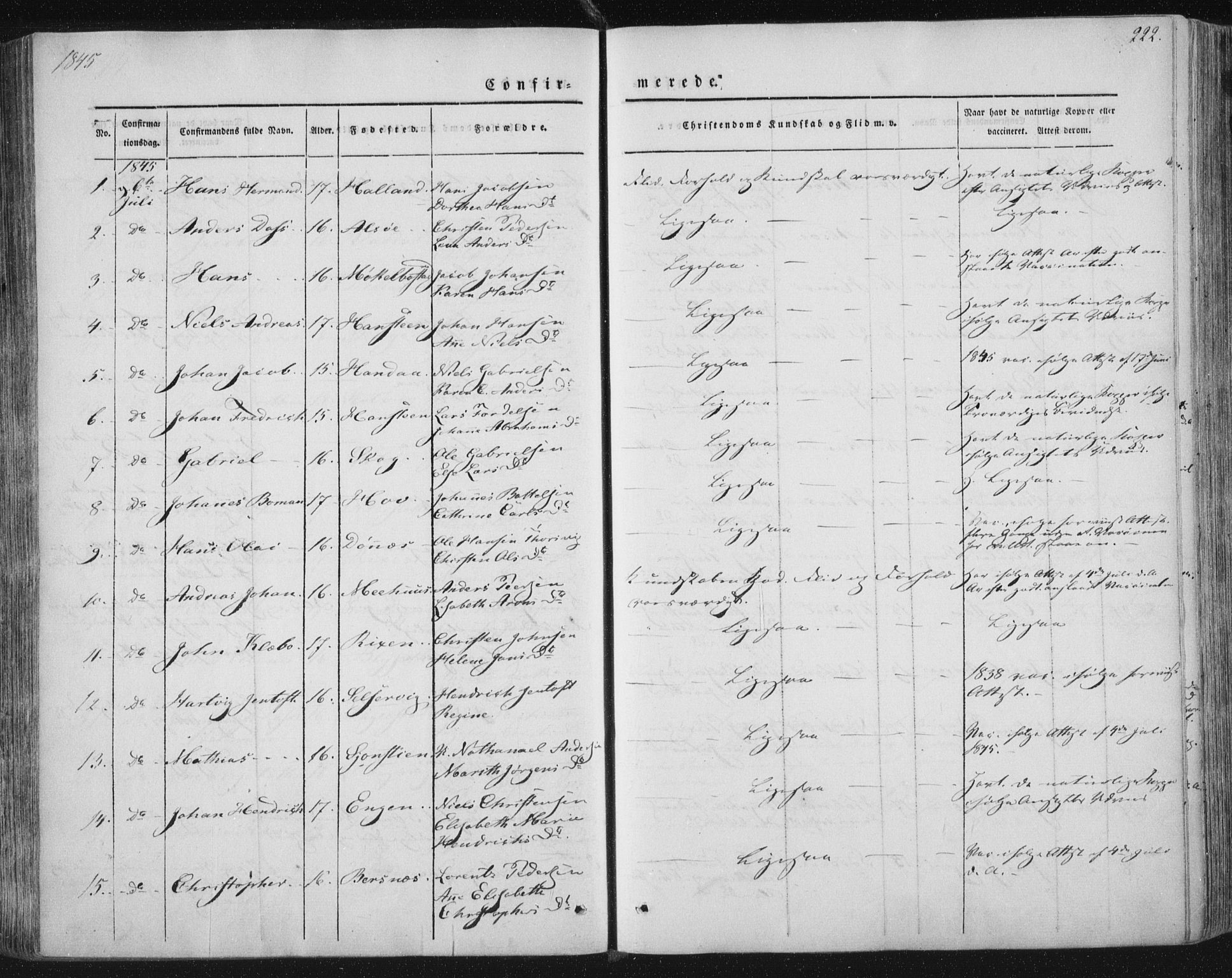 Ministerialprotokoller, klokkerbøker og fødselsregistre - Nordland, AV/SAT-A-1459/838/L0549: Parish register (official) no. 838A07, 1840-1854, p. 222