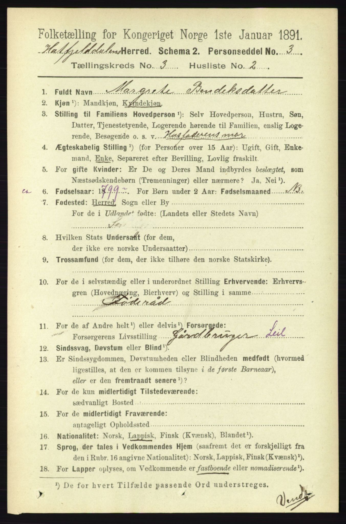 RA, 1891 census for 1826 Hattfjelldal, 1891, p. 642