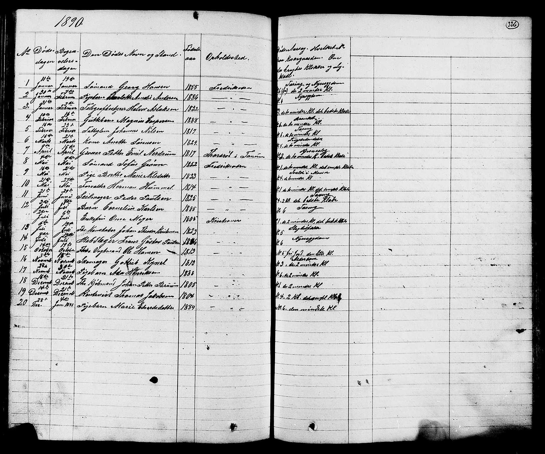 Stavern kirkebøker, AV/SAKO-A-318/G/Ga/L0002: Parish register (copy) no. 2, 1839-1909, p. 326