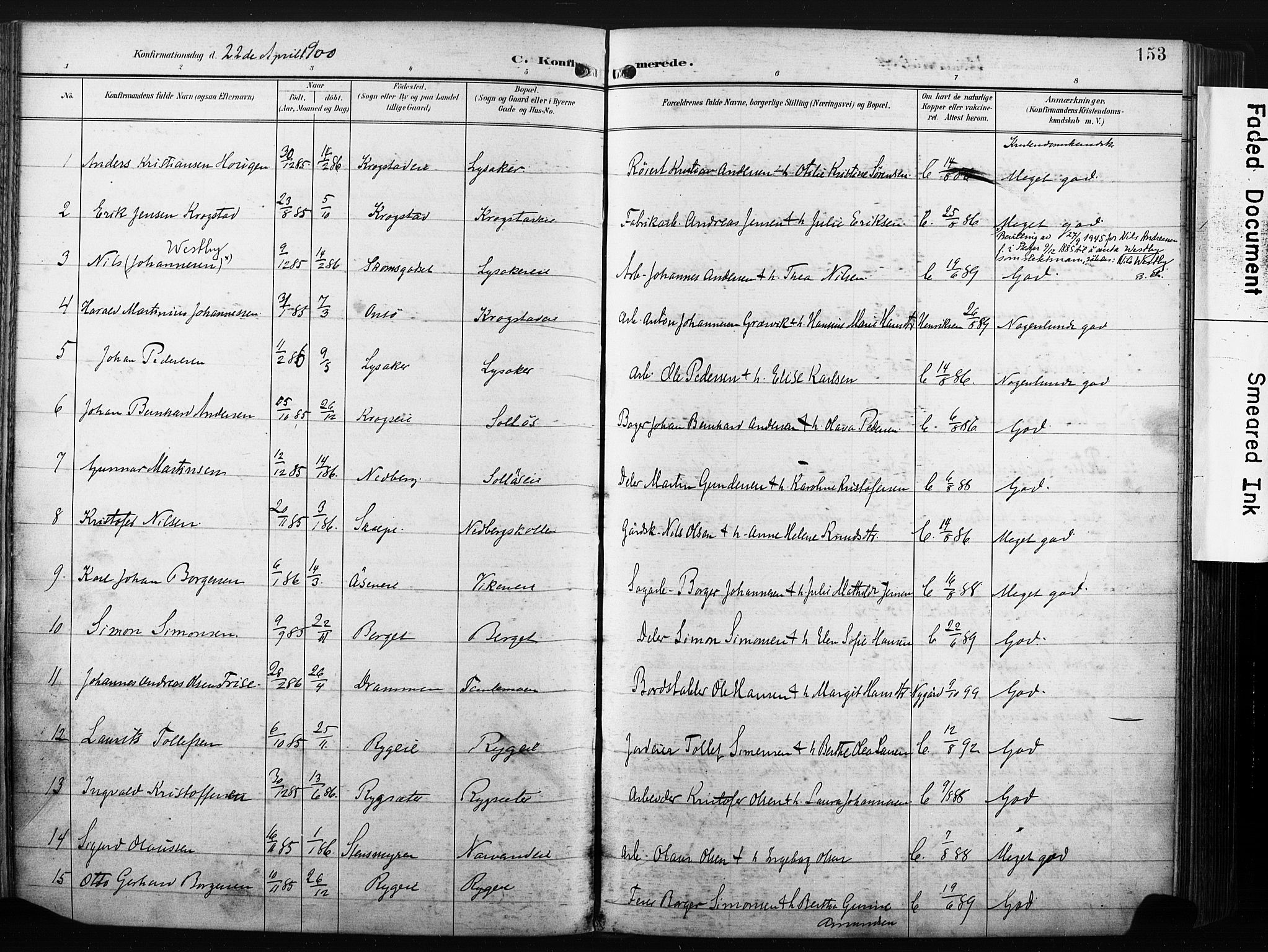Nedre Eiker kirkebøker, SAKO/A-612/F/Fa/L0005: Parish register (official) no. 5, 1898-1905, p. 153