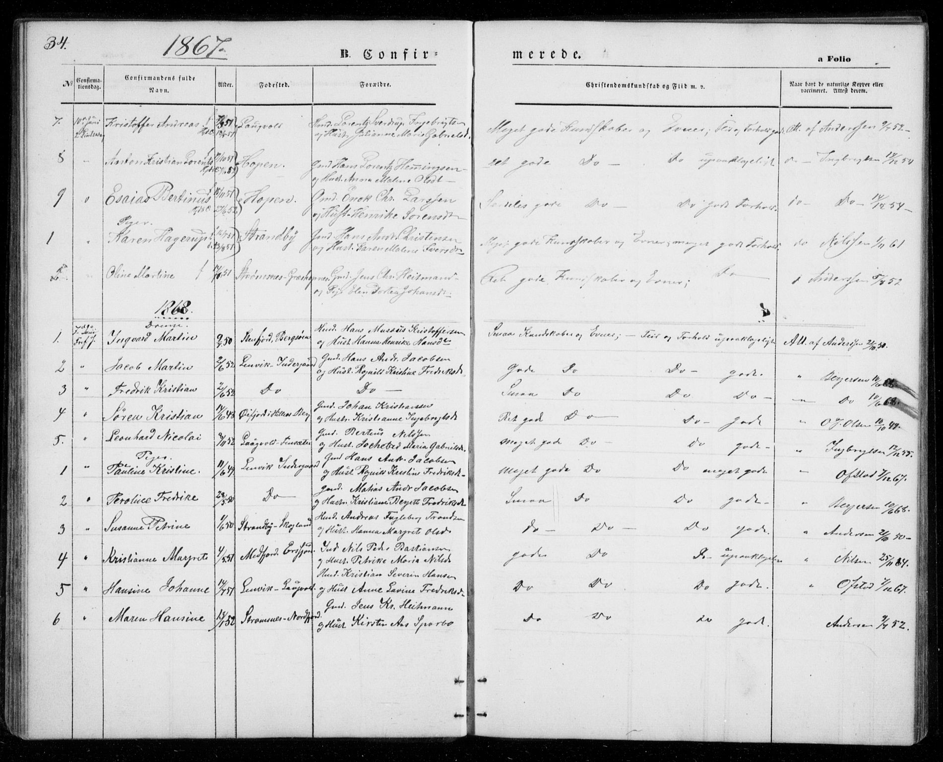 Berg sokneprestkontor, SATØ/S-1318/G/Ga/Gab/L0002klokker: Parish register (copy) no. 2, 1851-1874, p. 34