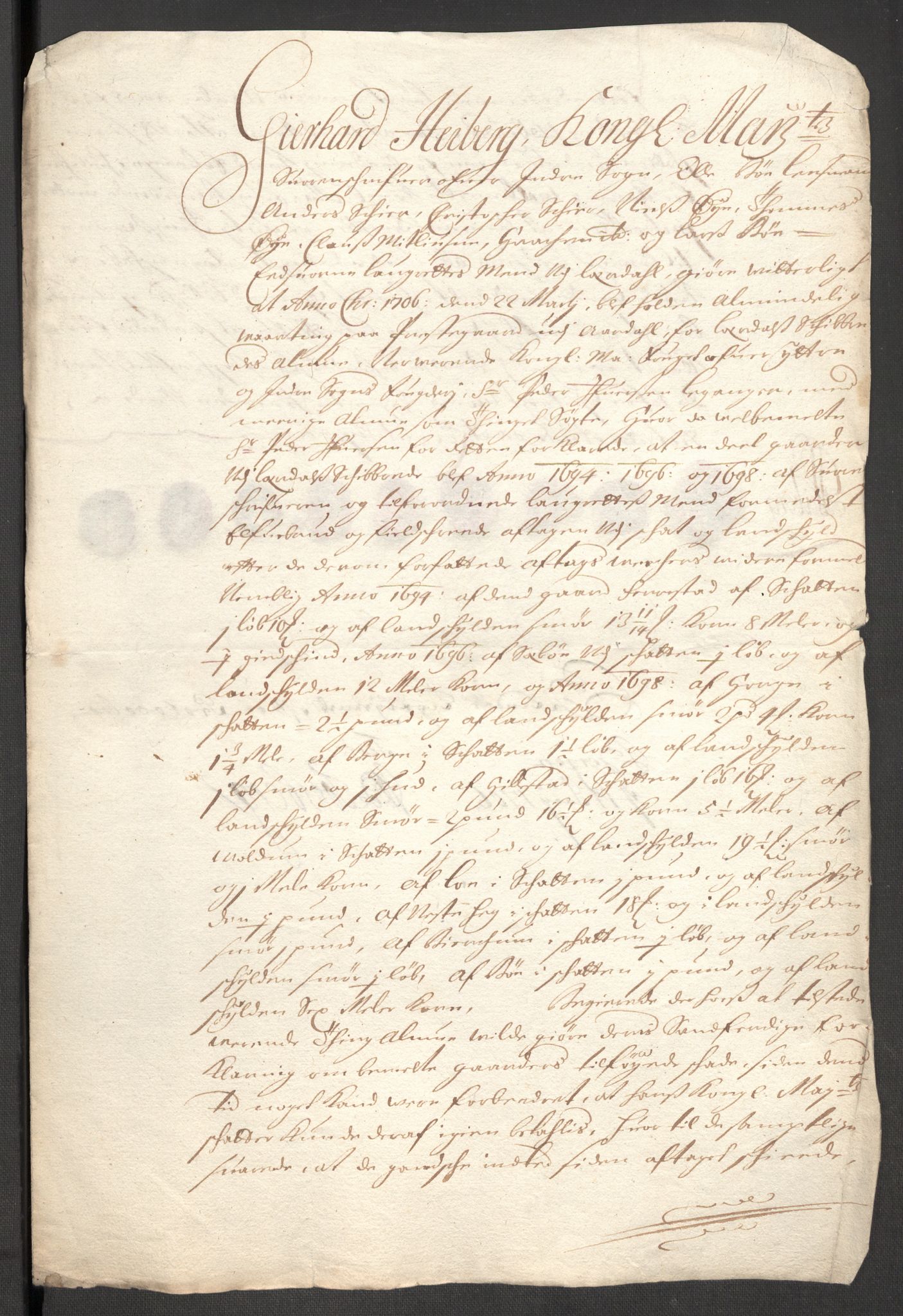 Rentekammeret inntil 1814, Reviderte regnskaper, Fogderegnskap, AV/RA-EA-4092/R52/L3314: Fogderegnskap Sogn, 1705-1707, p. 169