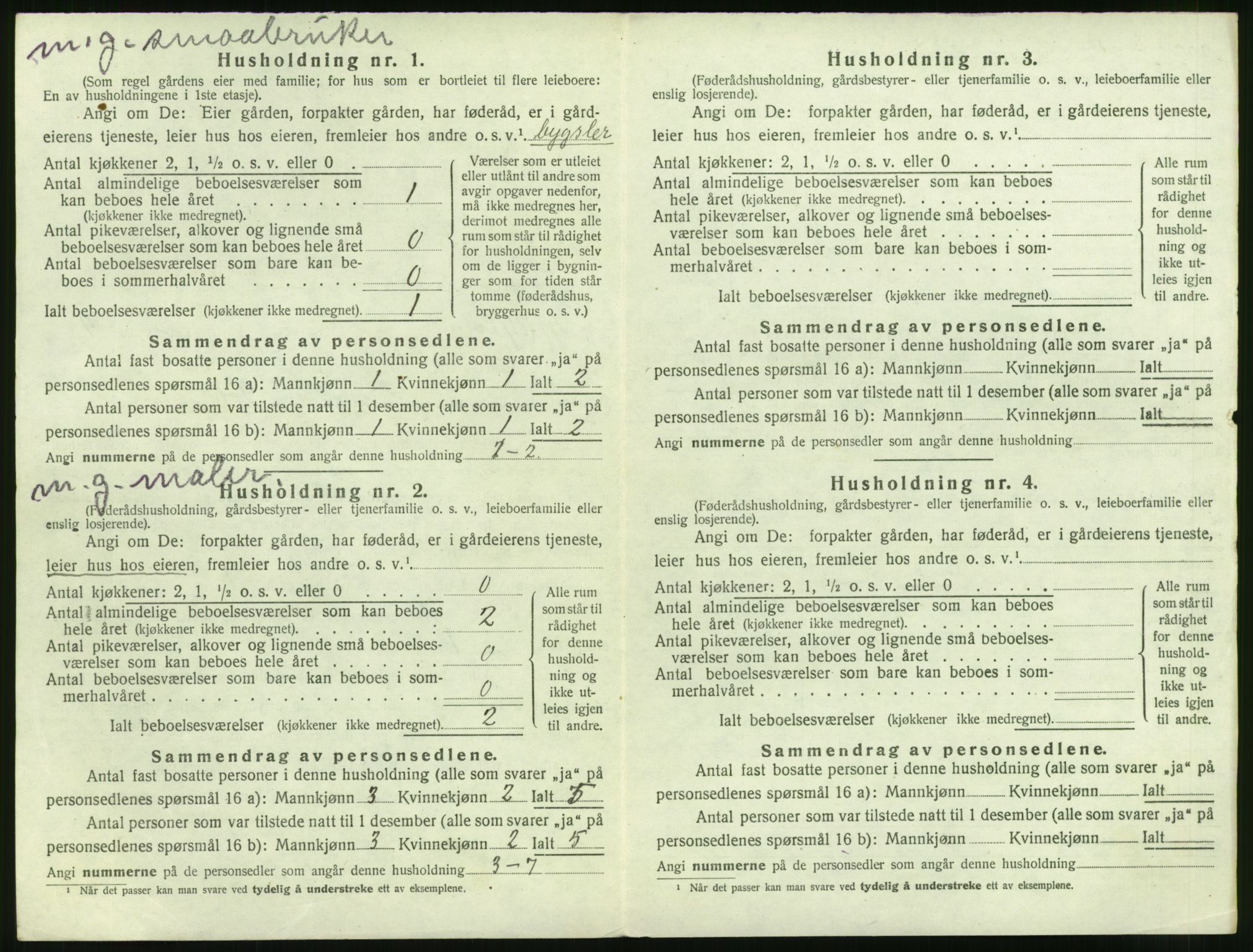 SAT, 1920 census for Sykkylven, 1920, p. 354