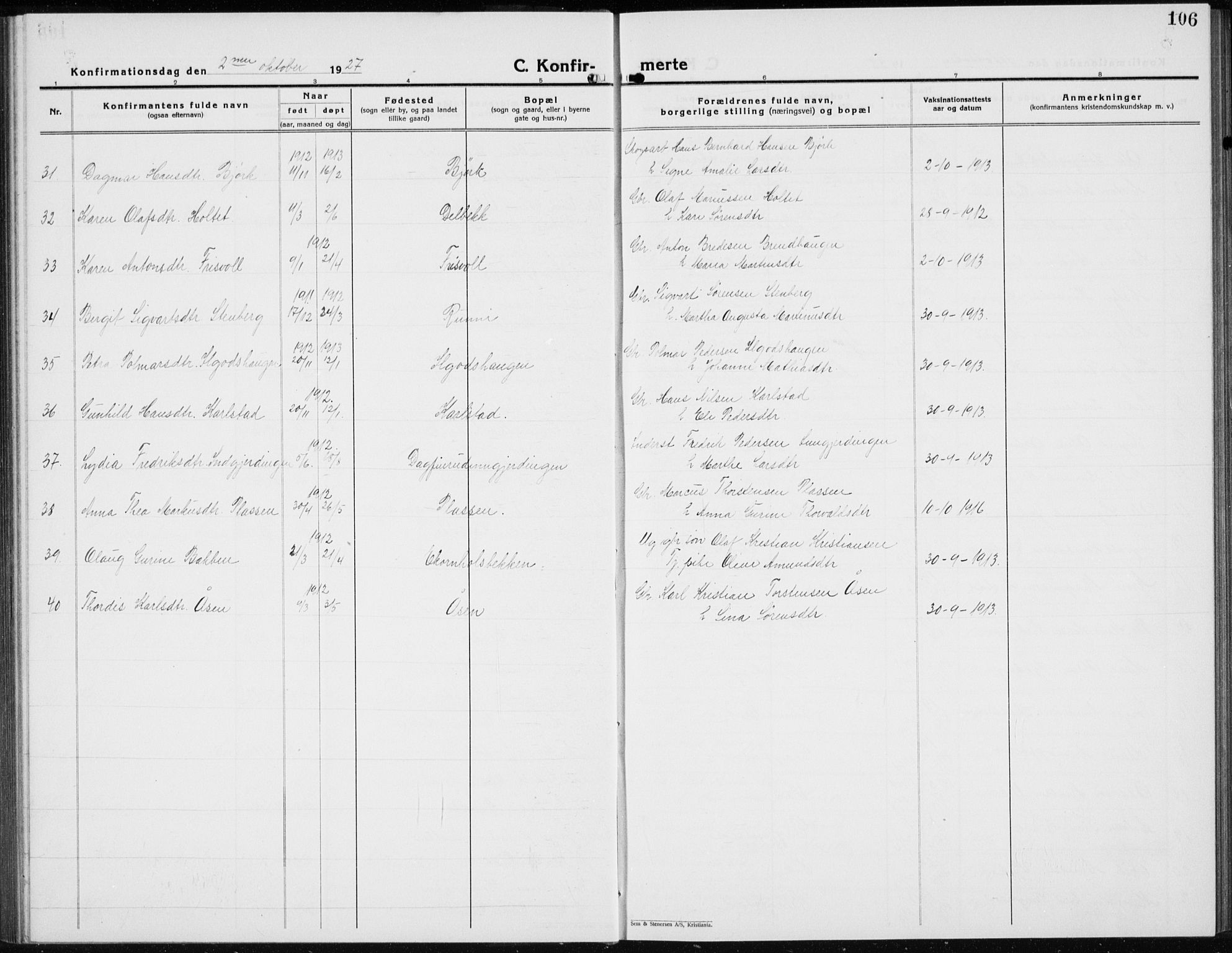 Nord-Odal prestekontor, AV/SAH-PREST-032/H/Ha/Hab/L0005: Parish register (copy) no. 5, 1924-1938, p. 106