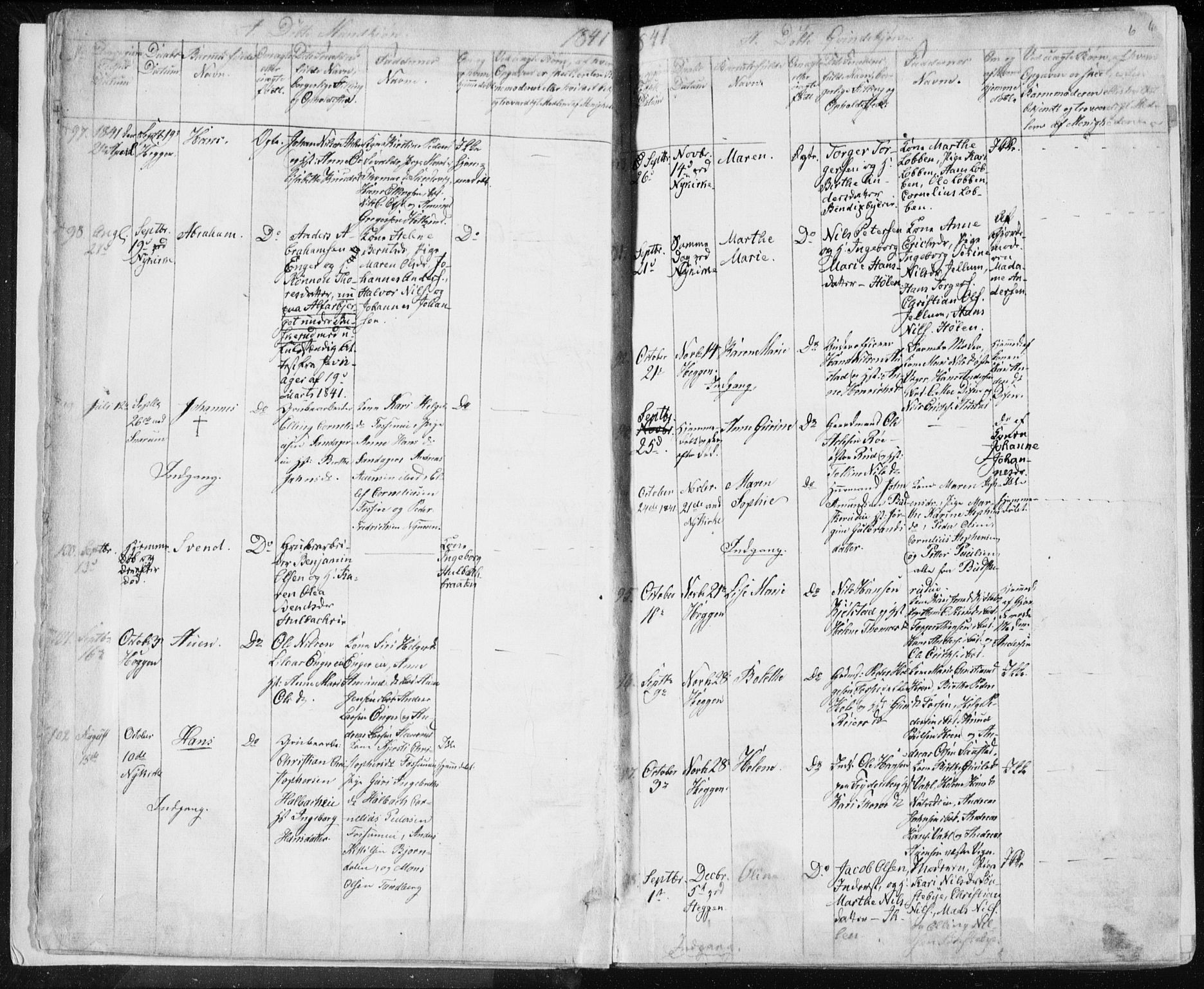 Modum kirkebøker, SAKO/A-234/F/Fa/L0007: Parish register (official) no. 7, 1841-1850, p. 6