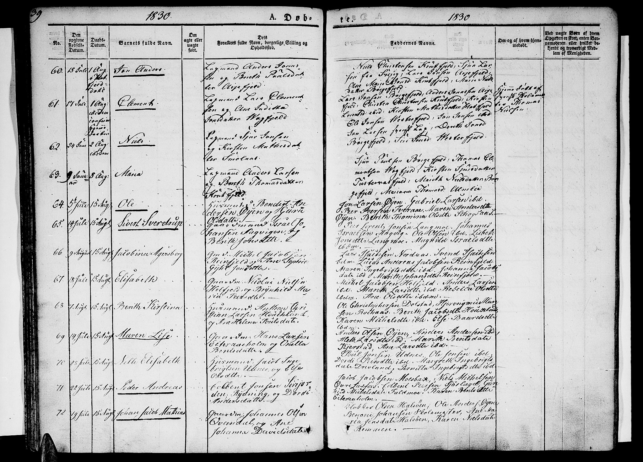 Ministerialprotokoller, klokkerbøker og fødselsregistre - Nordland, SAT/A-1459/820/L0289: Parish register (official) no. 820A10, 1826-1845, p. 39