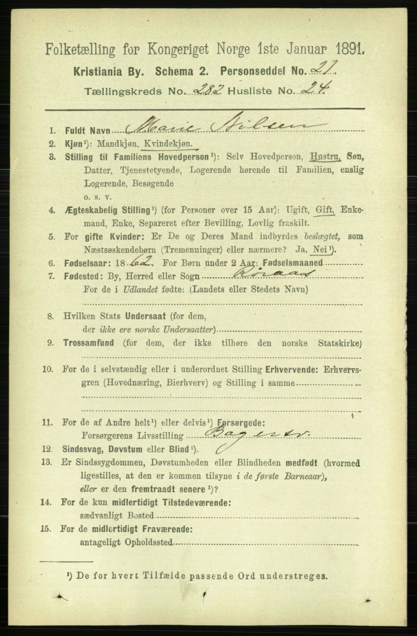 RA, 1891 census for 0301 Kristiania, 1891, p. 172497