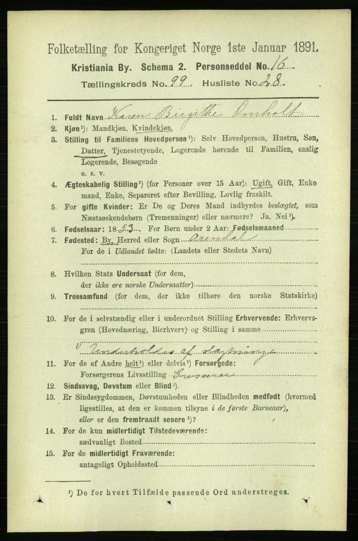 RA, 1891 census for 0301 Kristiania, 1891, p. 49067