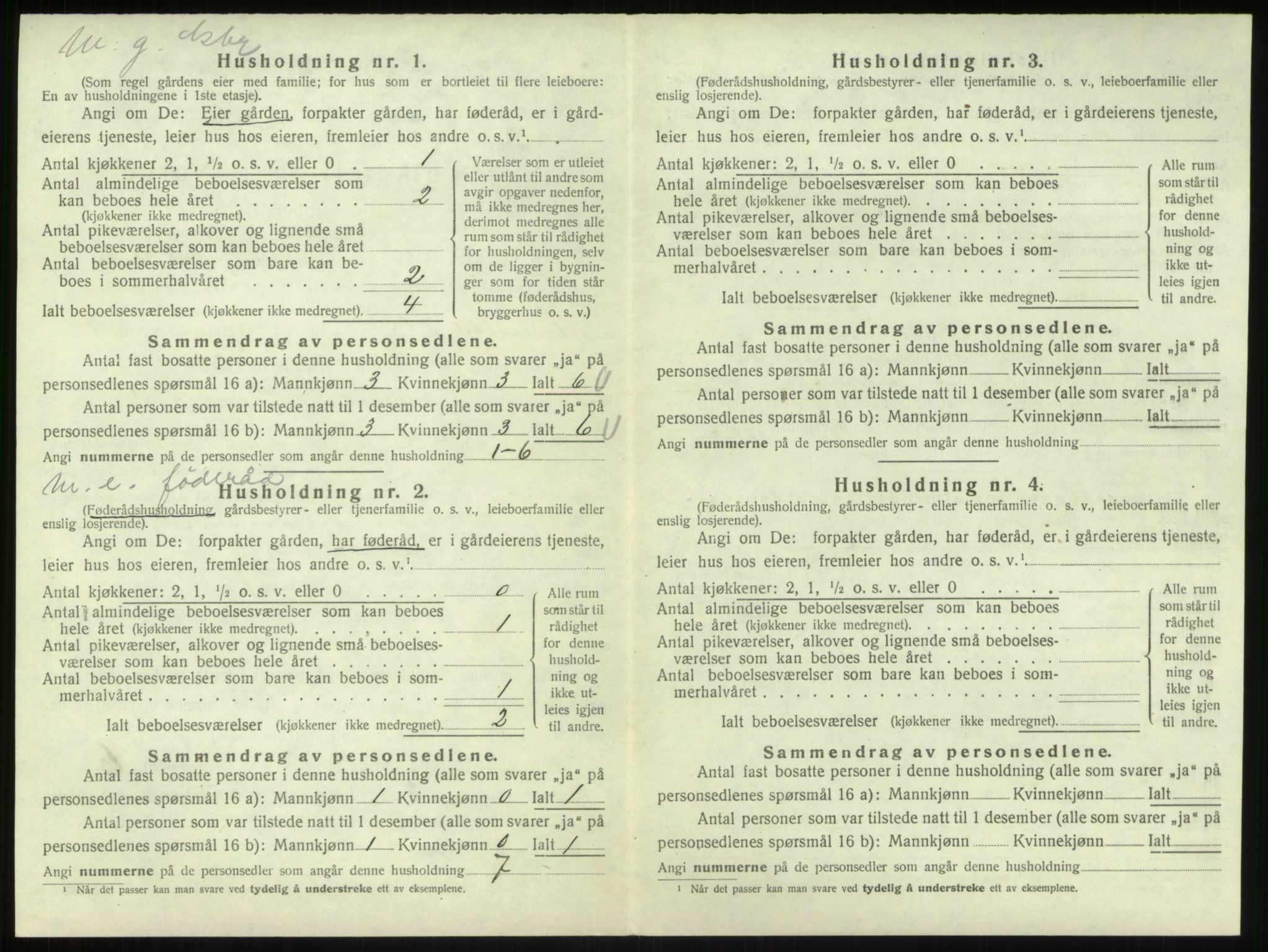 SAB, 1920 census for Hyllestad, 1920, p. 448