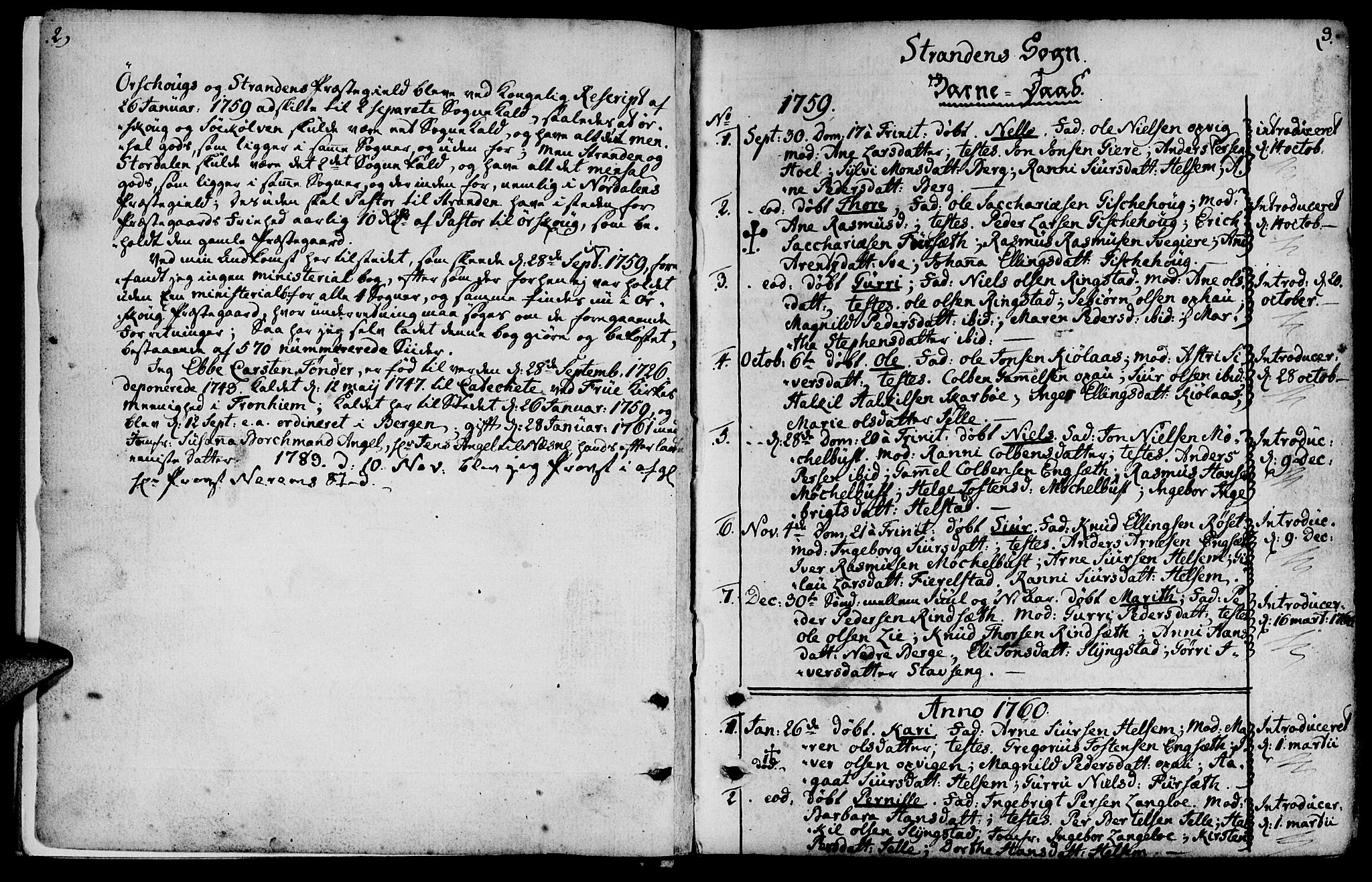Ministerialprotokoller, klokkerbøker og fødselsregistre - Møre og Romsdal, SAT/A-1454/520/L0271: Parish register (official) no. 520A01, 1759-1801, p. 2-3
