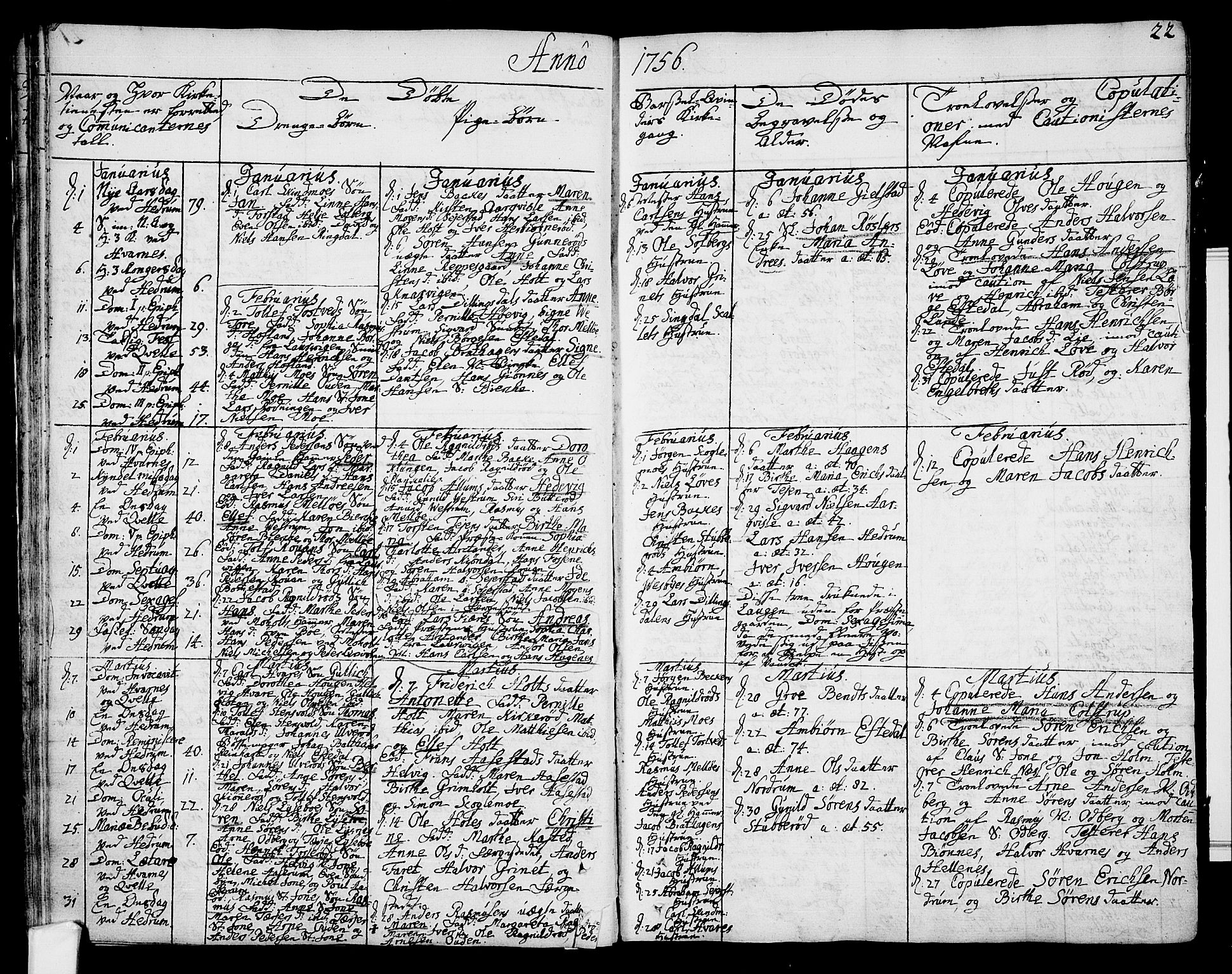 Hedrum kirkebøker, SAKO/A-344/F/Fa/L0001: Parish register (official) no. I 1, 1751-1785, p. 22