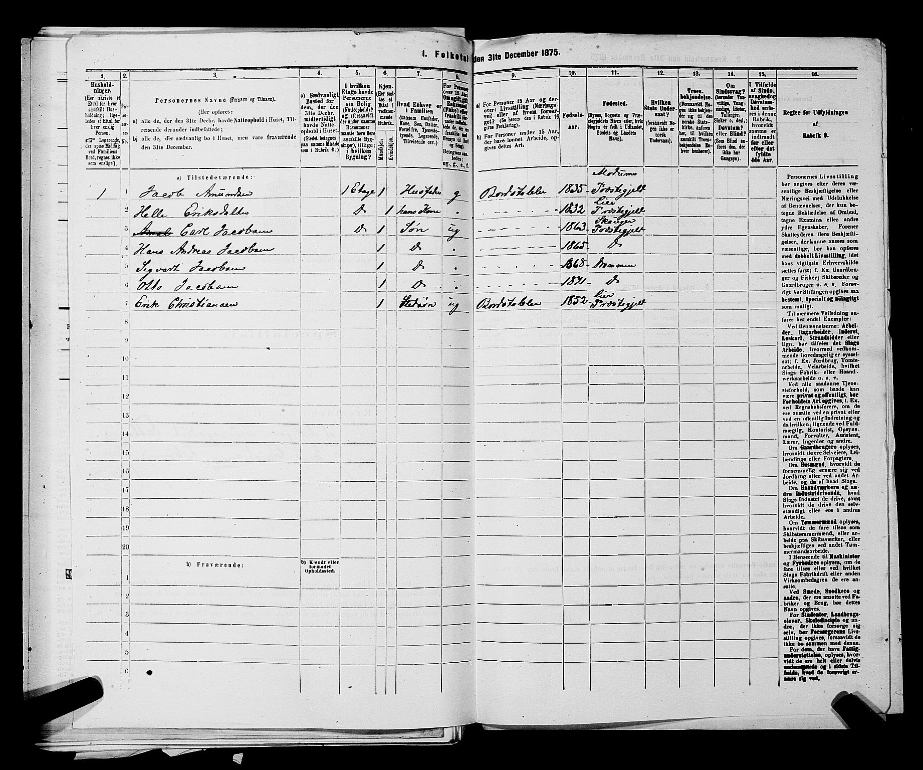 SAKO, 1875 census for 0602 Drammen, 1875, p. 2160