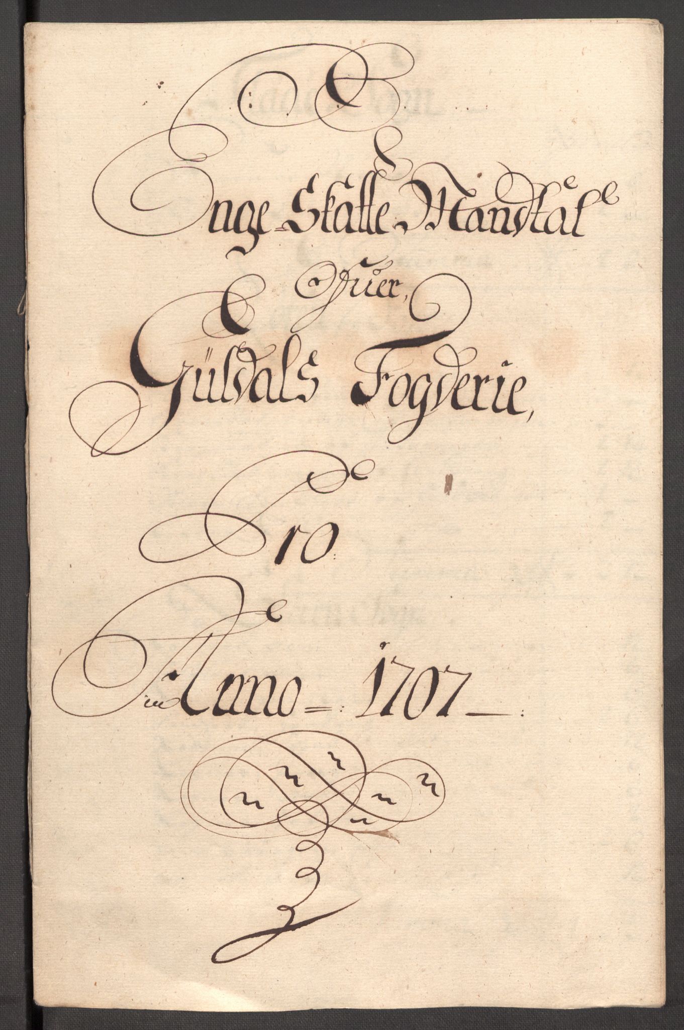Rentekammeret inntil 1814, Reviderte regnskaper, Fogderegnskap, RA/EA-4092/R60/L3957: Fogderegnskap Orkdal og Gauldal, 1707, p. 257