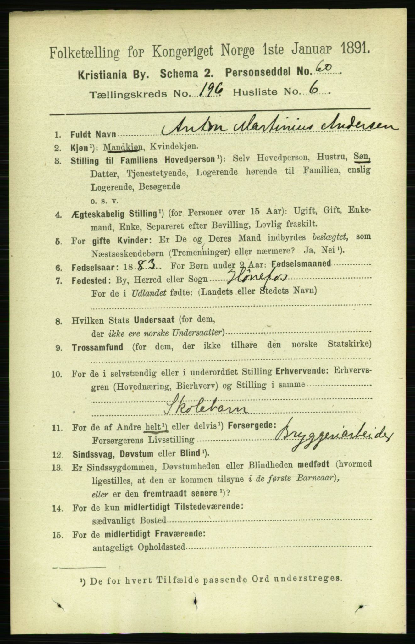 RA, 1891 census for 0301 Kristiania, 1891, p. 118439