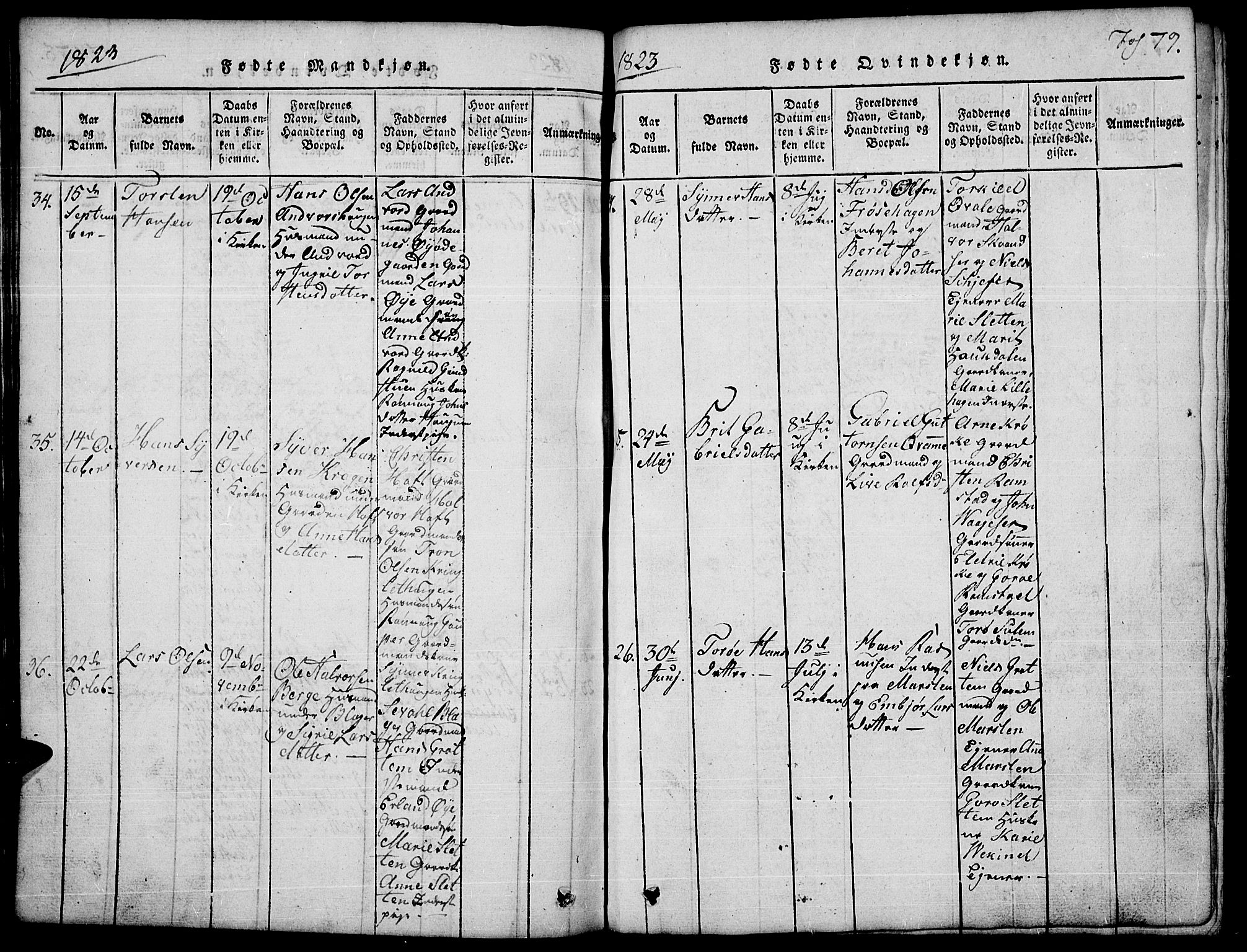 Lom prestekontor, AV/SAH-PREST-070/L/L0001: Parish register (copy) no. 1, 1815-1836, p. 79