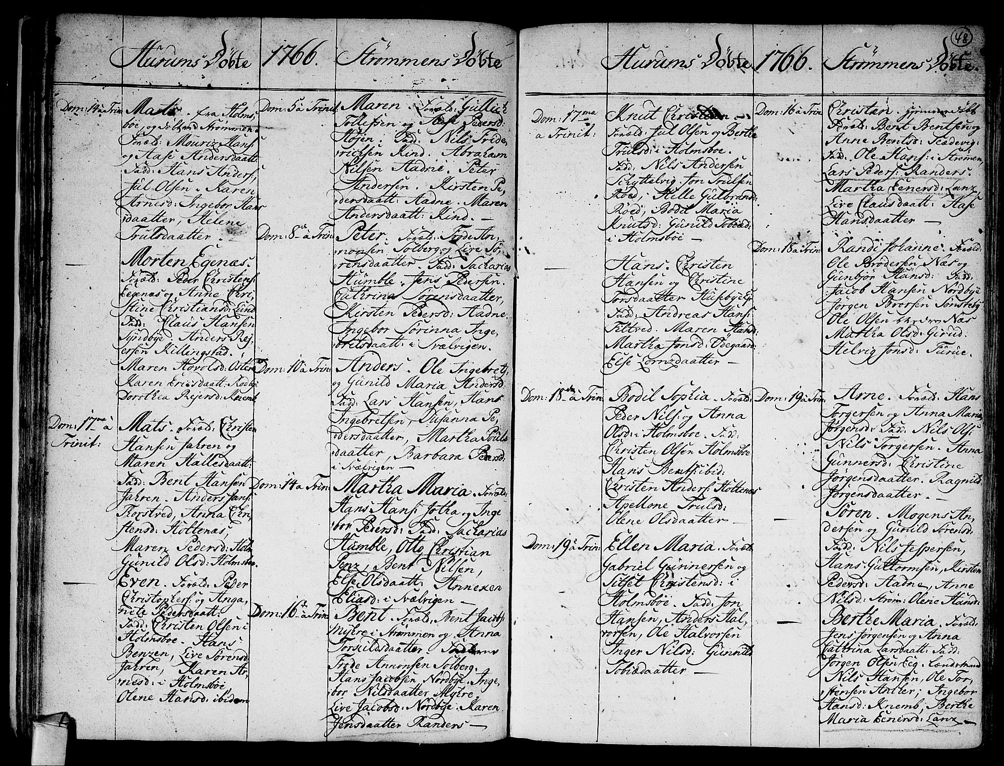 Hurum kirkebøker, AV/SAKO-A-229/F/Fa/L0006: Parish register (official) no. 6, 1756-1770, p. 48