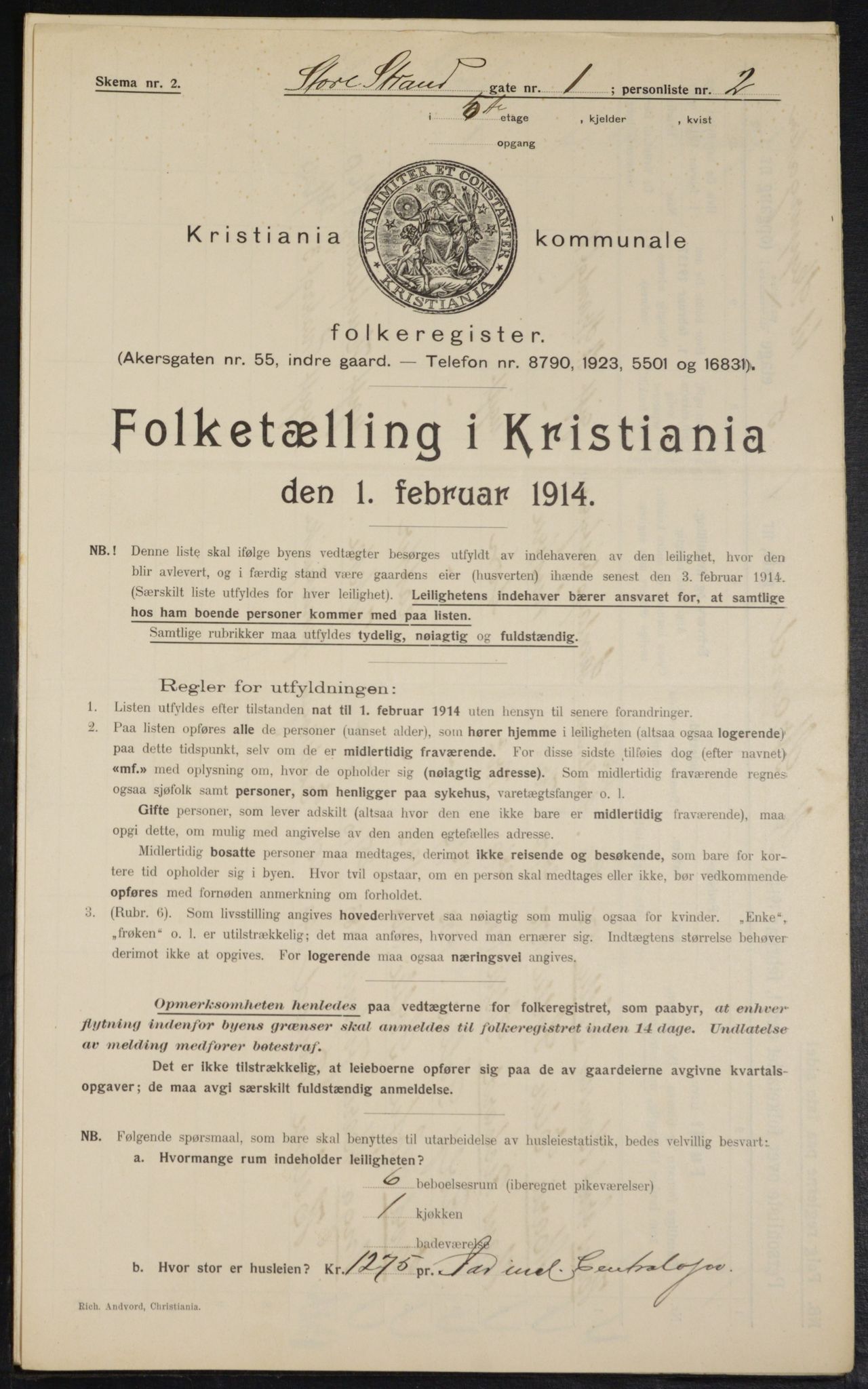 OBA, Municipal Census 1914 for Kristiania, 1914, p. 103518