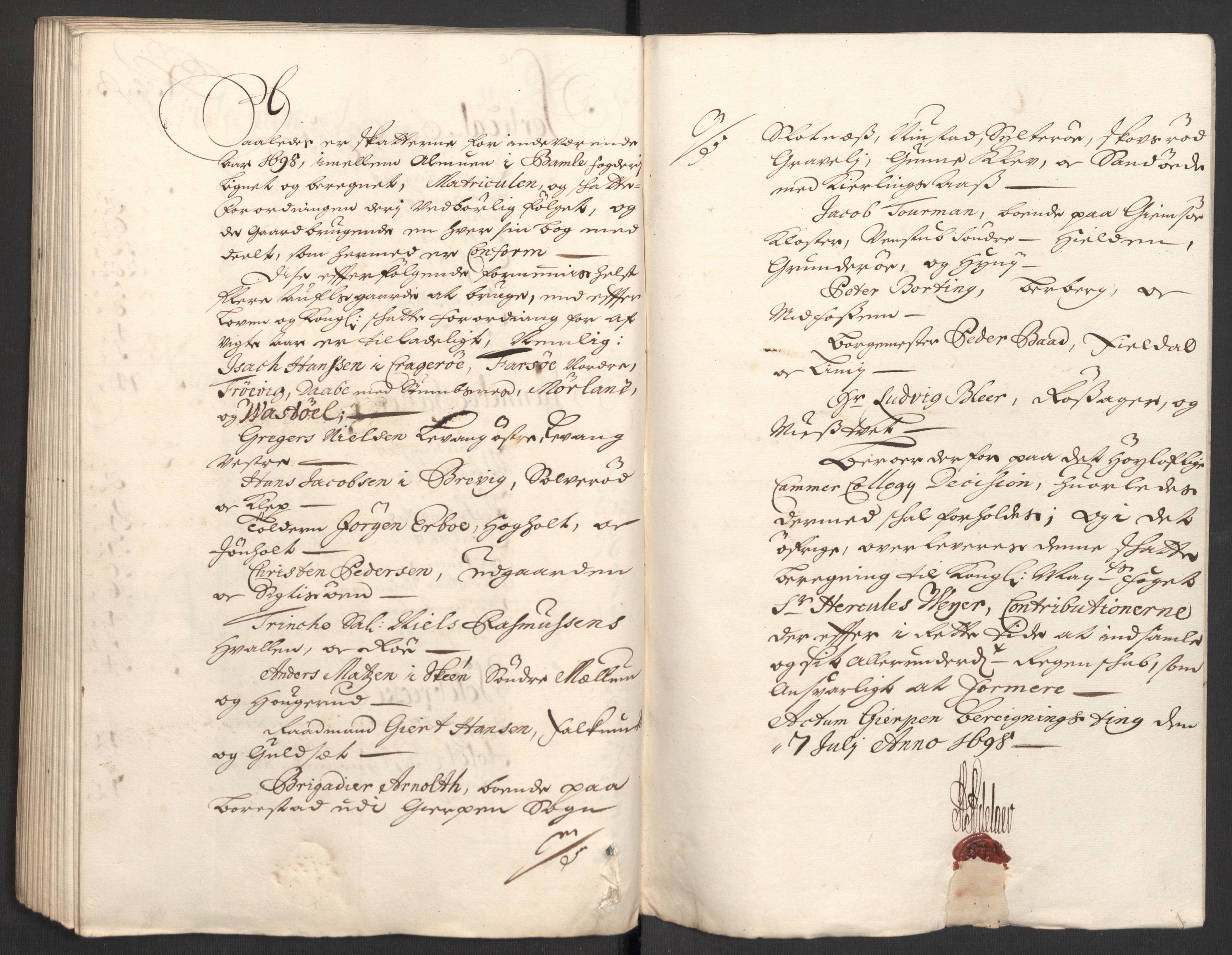 Rentekammeret inntil 1814, Reviderte regnskaper, Fogderegnskap, AV/RA-EA-4092/R36/L2099: Fogderegnskap Øvre og Nedre Telemark og Bamble, 1698, p. 172