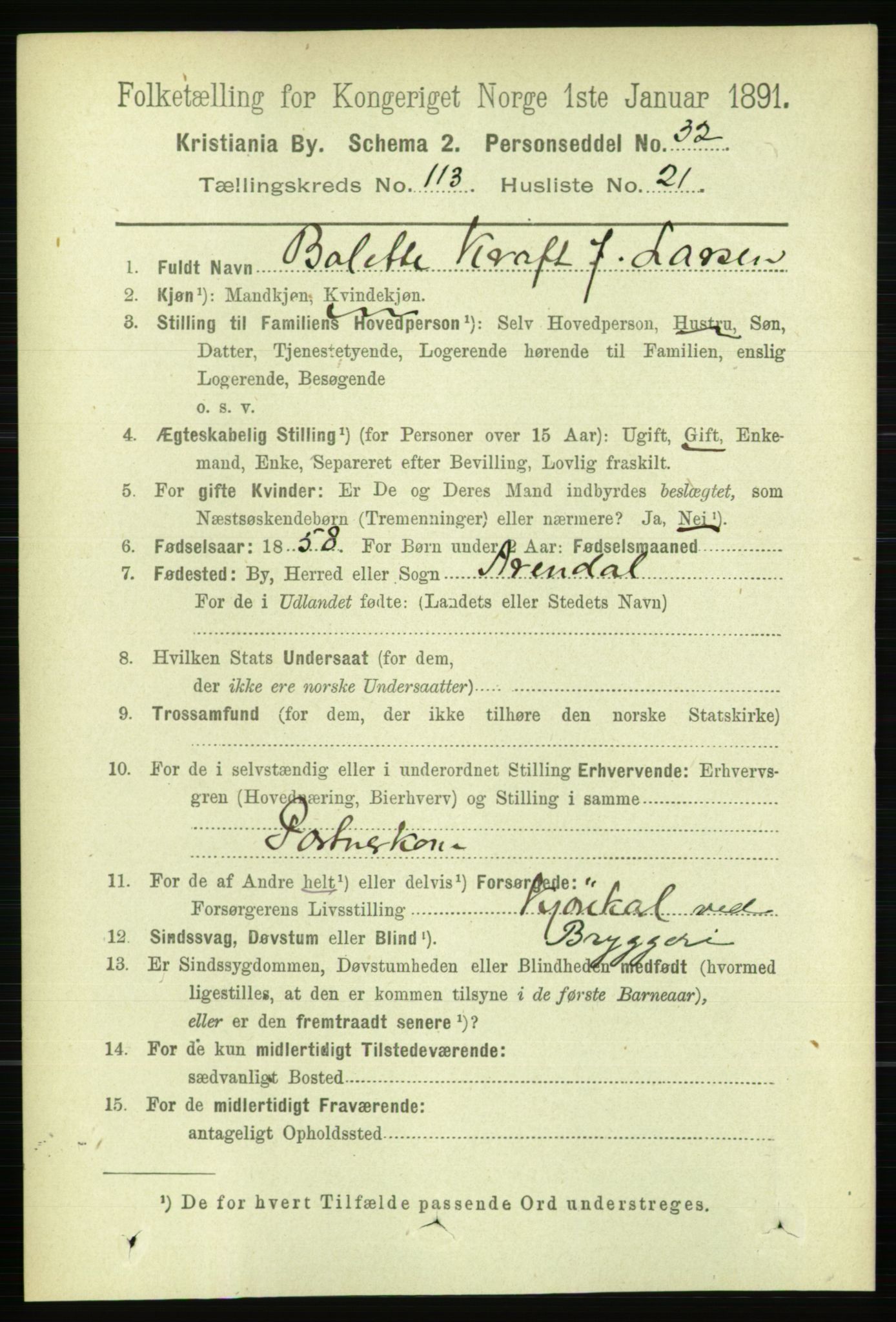 RA, 1891 census for 0301 Kristiania, 1891, p. 60671