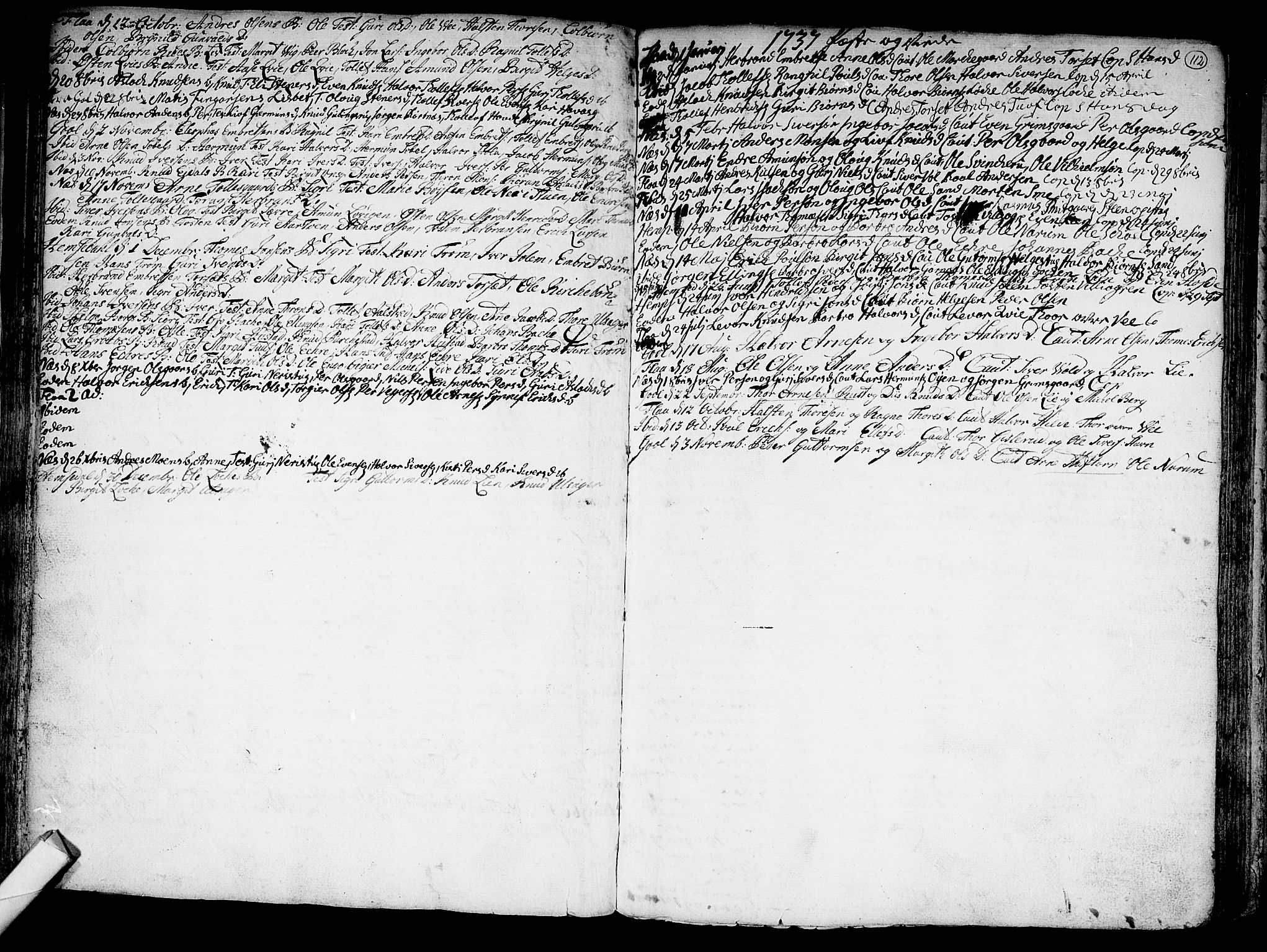 Nes kirkebøker, SAKO/A-236/F/Fa/L0002: Parish register (official) no. 2, 1707-1759, p. 112