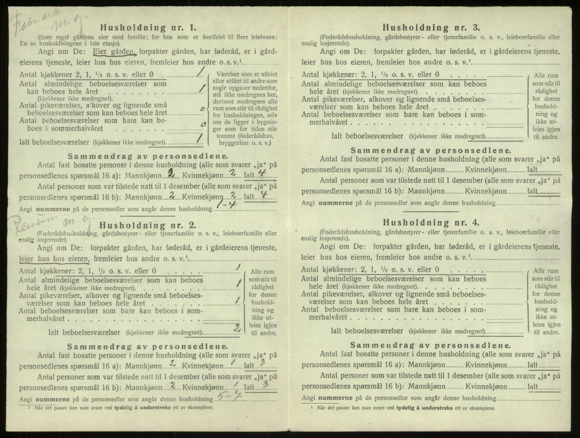 SAB, 1920 census for Haus, 1920, p. 1688