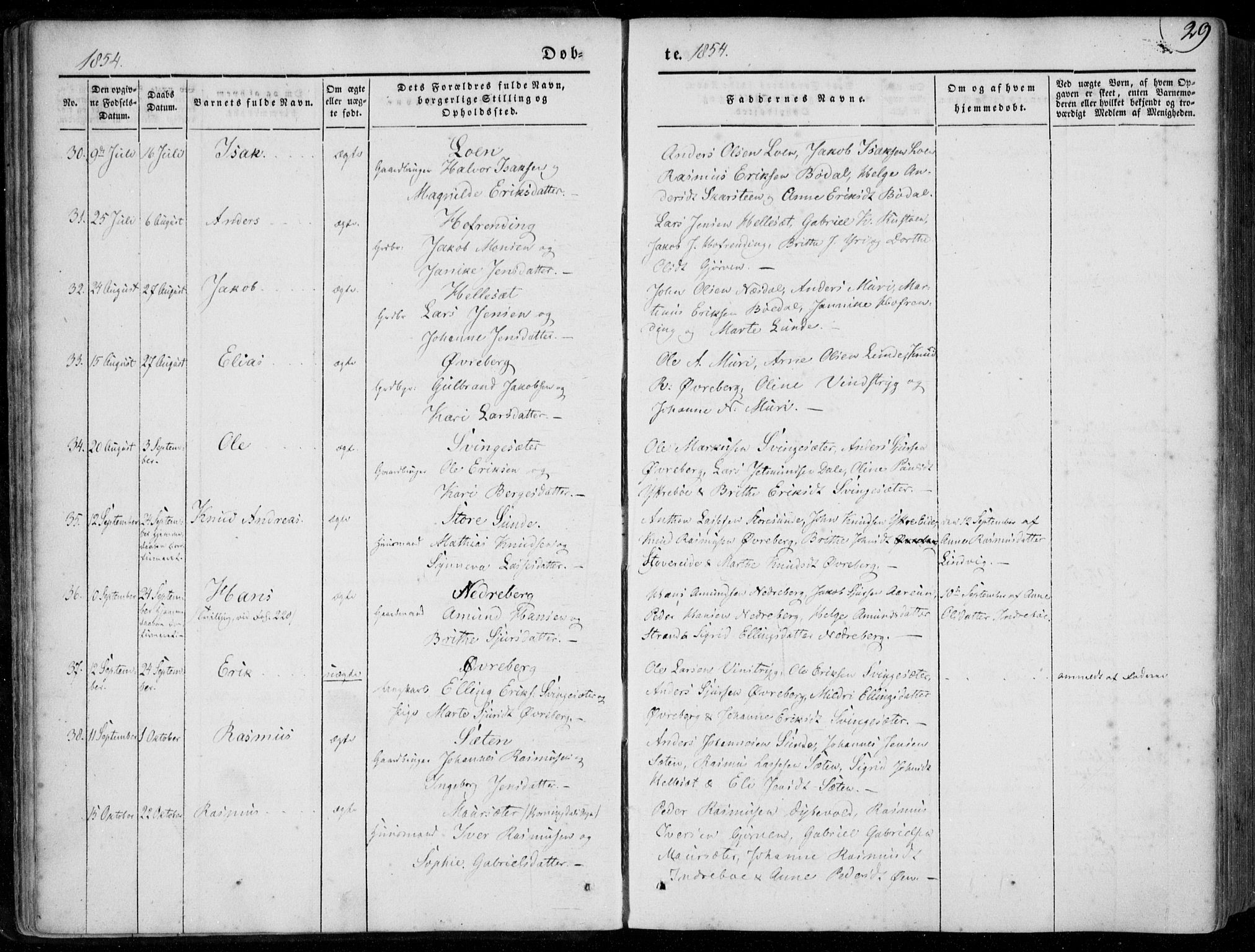 Stryn Sokneprestembete, AV/SAB-A-82501: Parish register (official) no. A 2, 1844-1861, p. 29