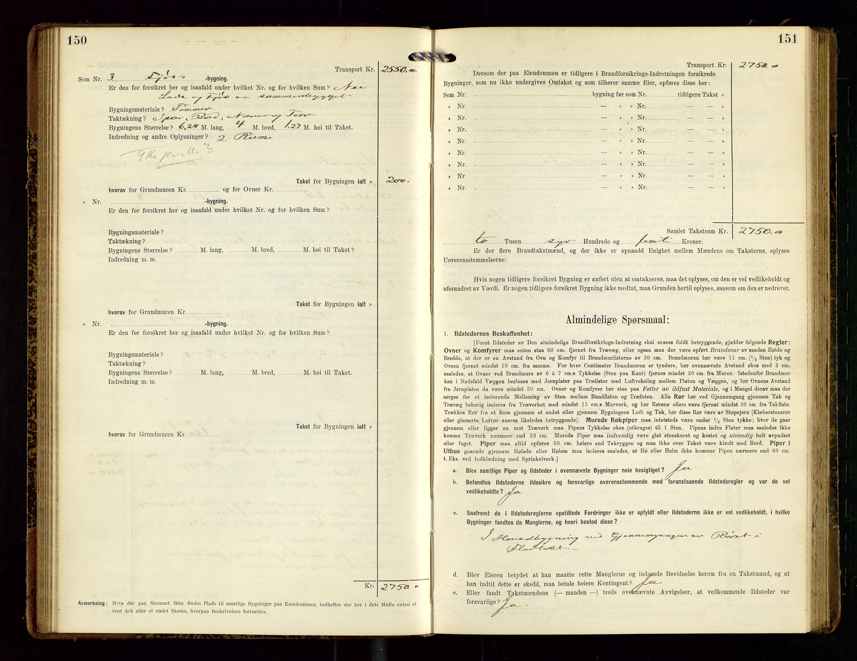 Sokndal lensmannskontor, AV/SAST-A-100417/Gob/L0003: "Brandtakst-Protokol", 1914-1917, p. 150-151