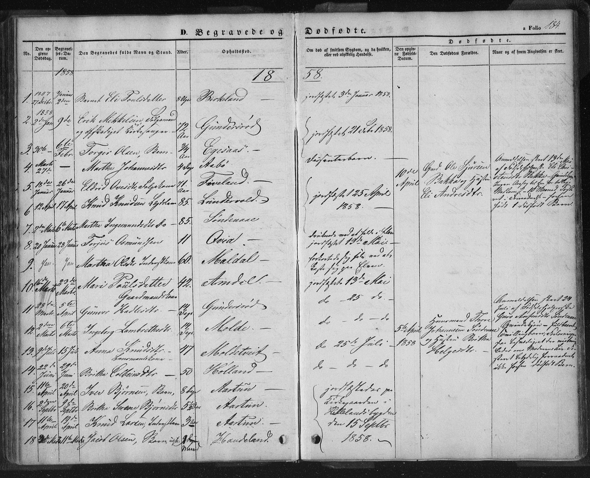 Sand sokneprestkontor, AV/SAST-A-101848/01/III/L0002: Parish register (official) no. A 2, 1838-1859, p. 184