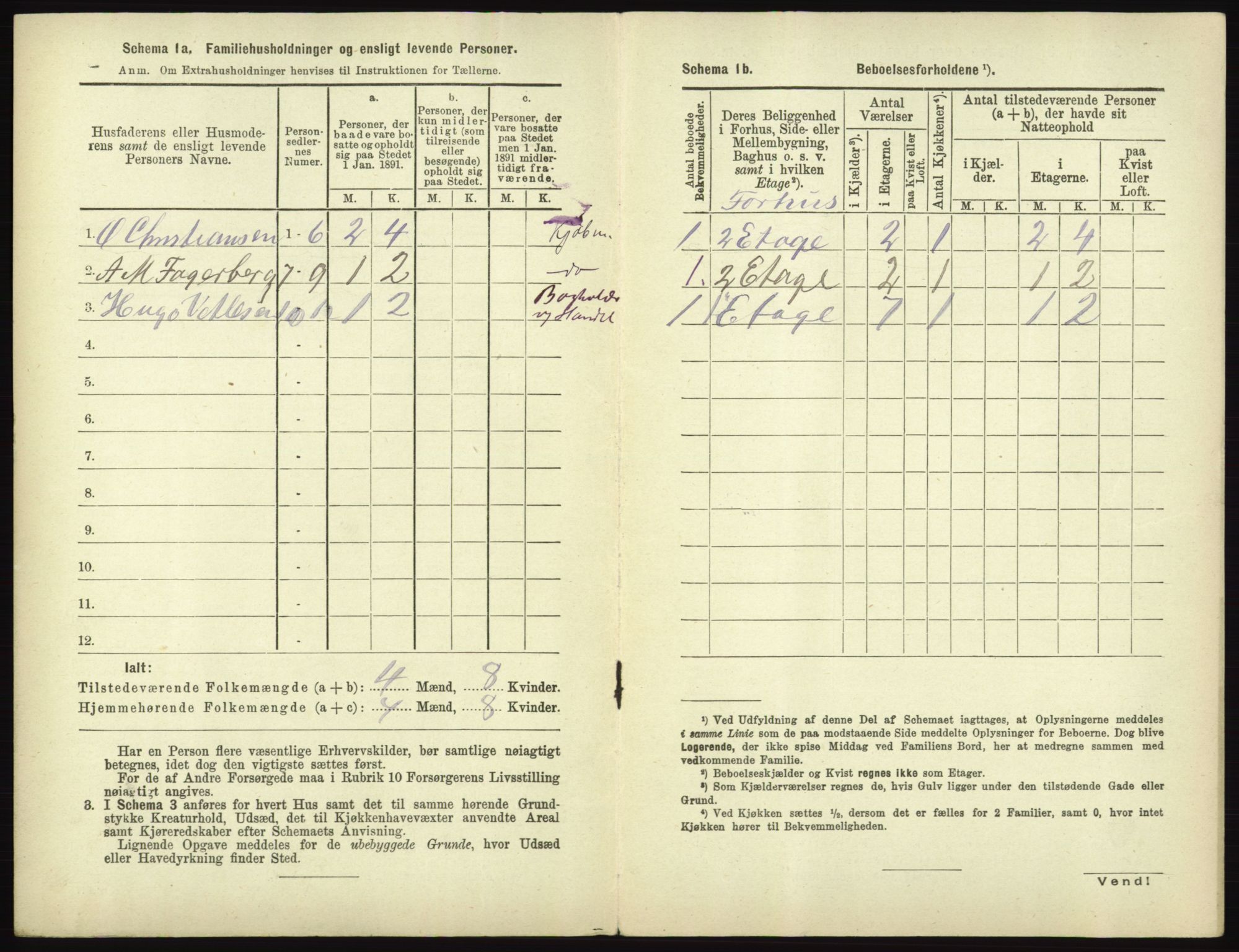 RA, 1891 census for 0101 Fredrikshald, 1891, p. 205