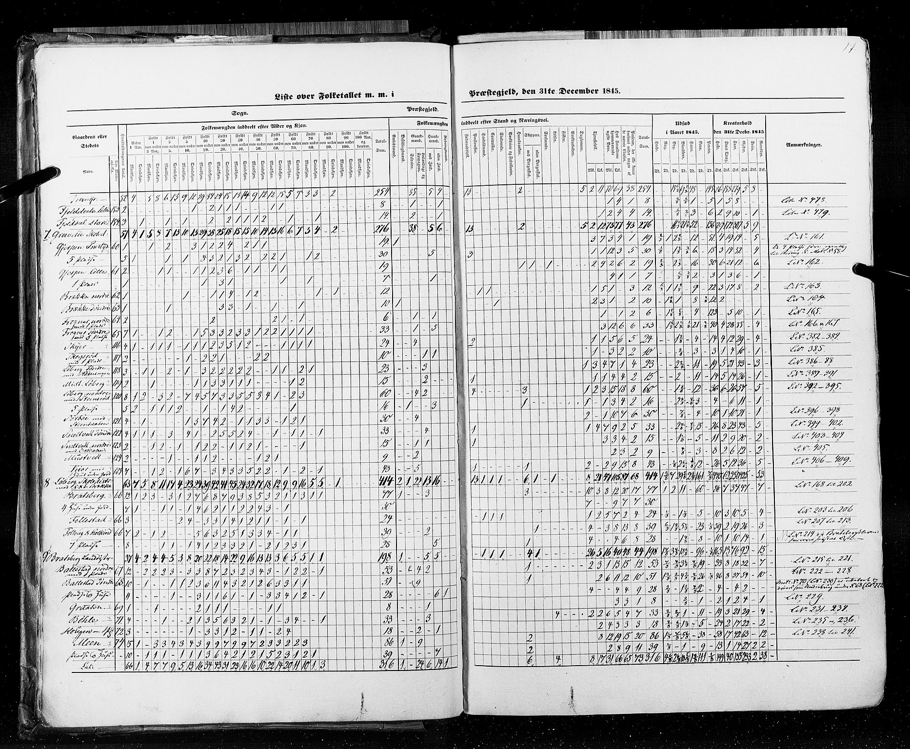 RA, Census 1845, vol. 5: Bratsberg amt og Nedenes og Råbyggelaget amt, 1845, p. 17