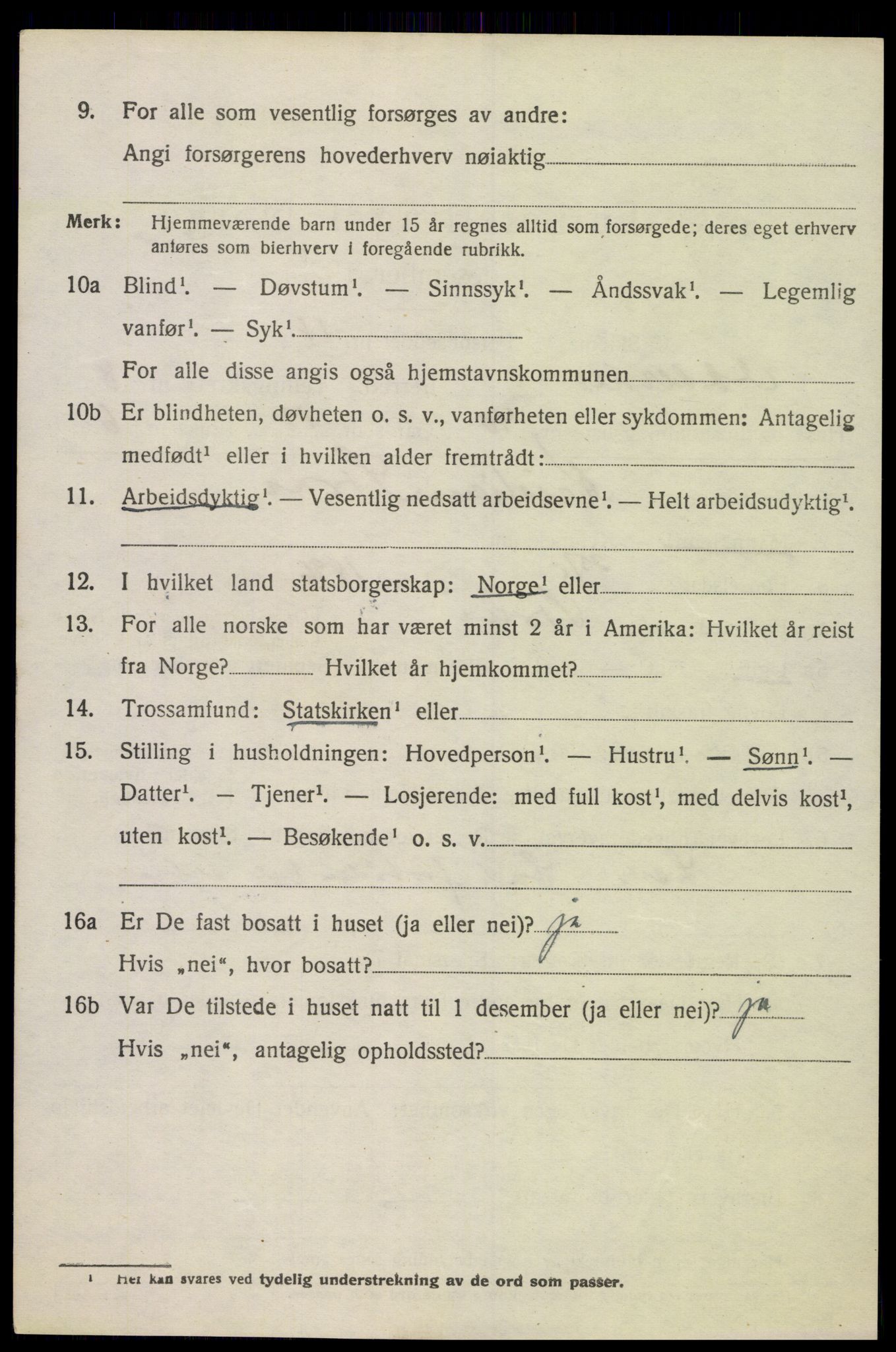 SAK, 1920 census for Oddernes, 1920, p. 6040