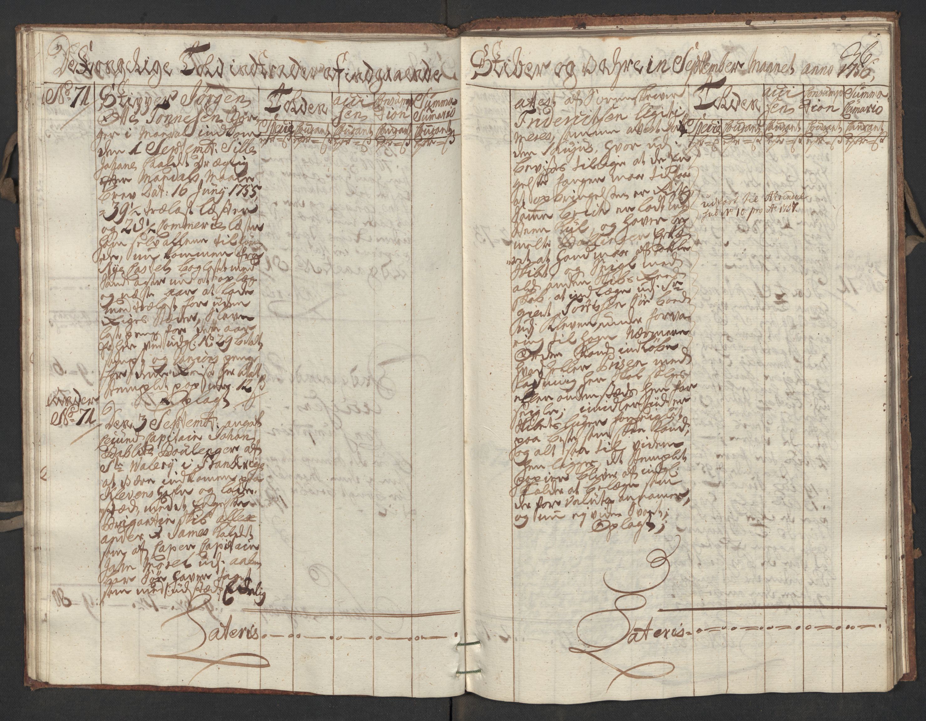 Generaltollkammeret, tollregnskaper, AV/RA-EA-5490/R17/L0017/0001: Tollregnskaper Mandal / Inngående kontratollbok, 1756, p. 35b-36a