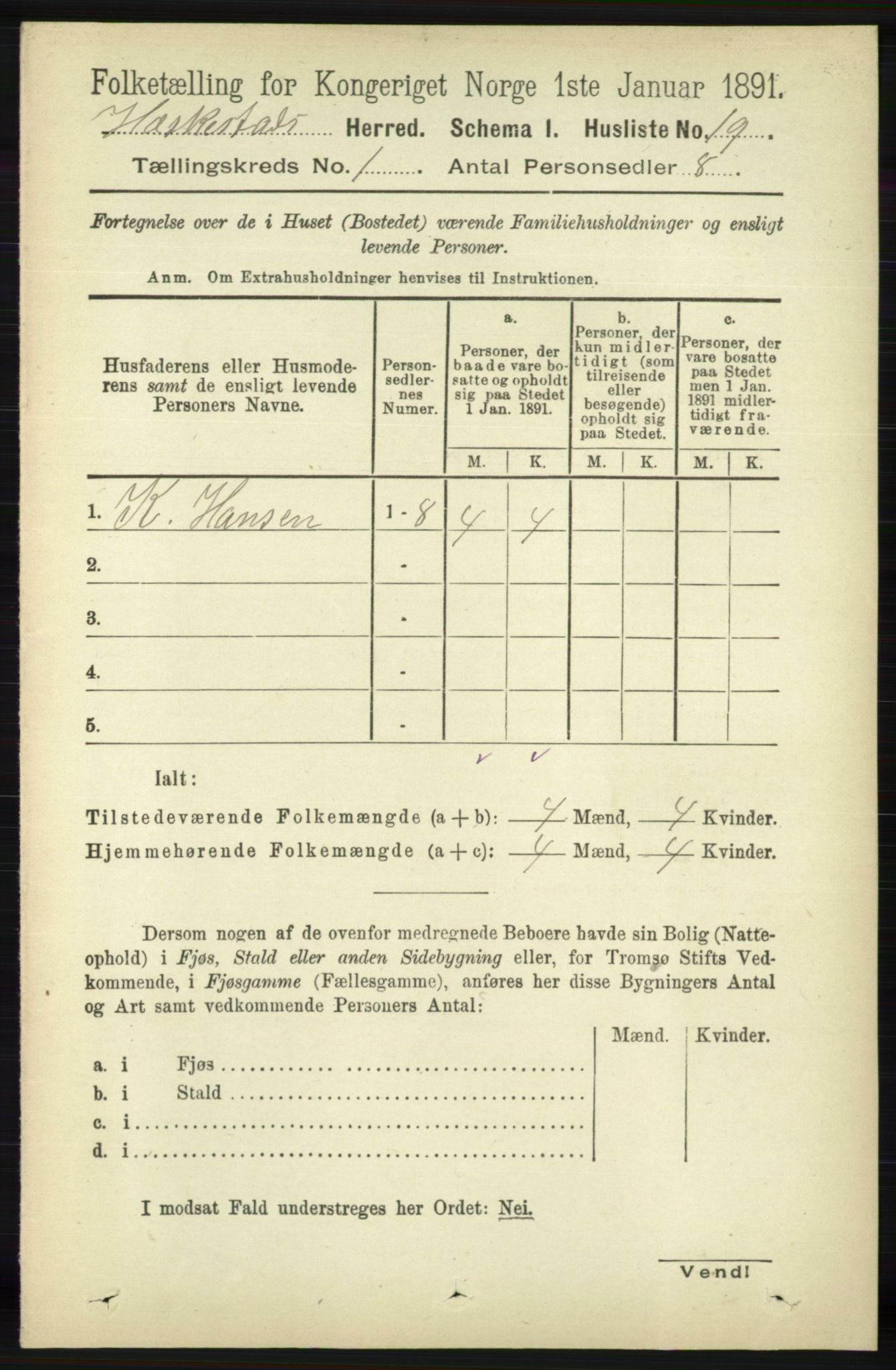 RA, 1891 census for 1113 Heskestad, 1891, p. 37