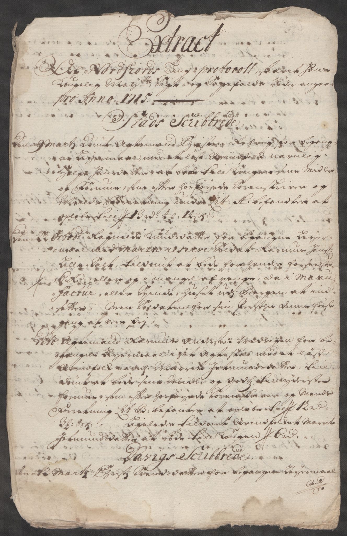 Rentekammeret inntil 1814, Reviderte regnskaper, Fogderegnskap, RA/EA-4092/R53/L3439: Fogderegnskap Sunn- og Nordfjord, 1715, p. 396