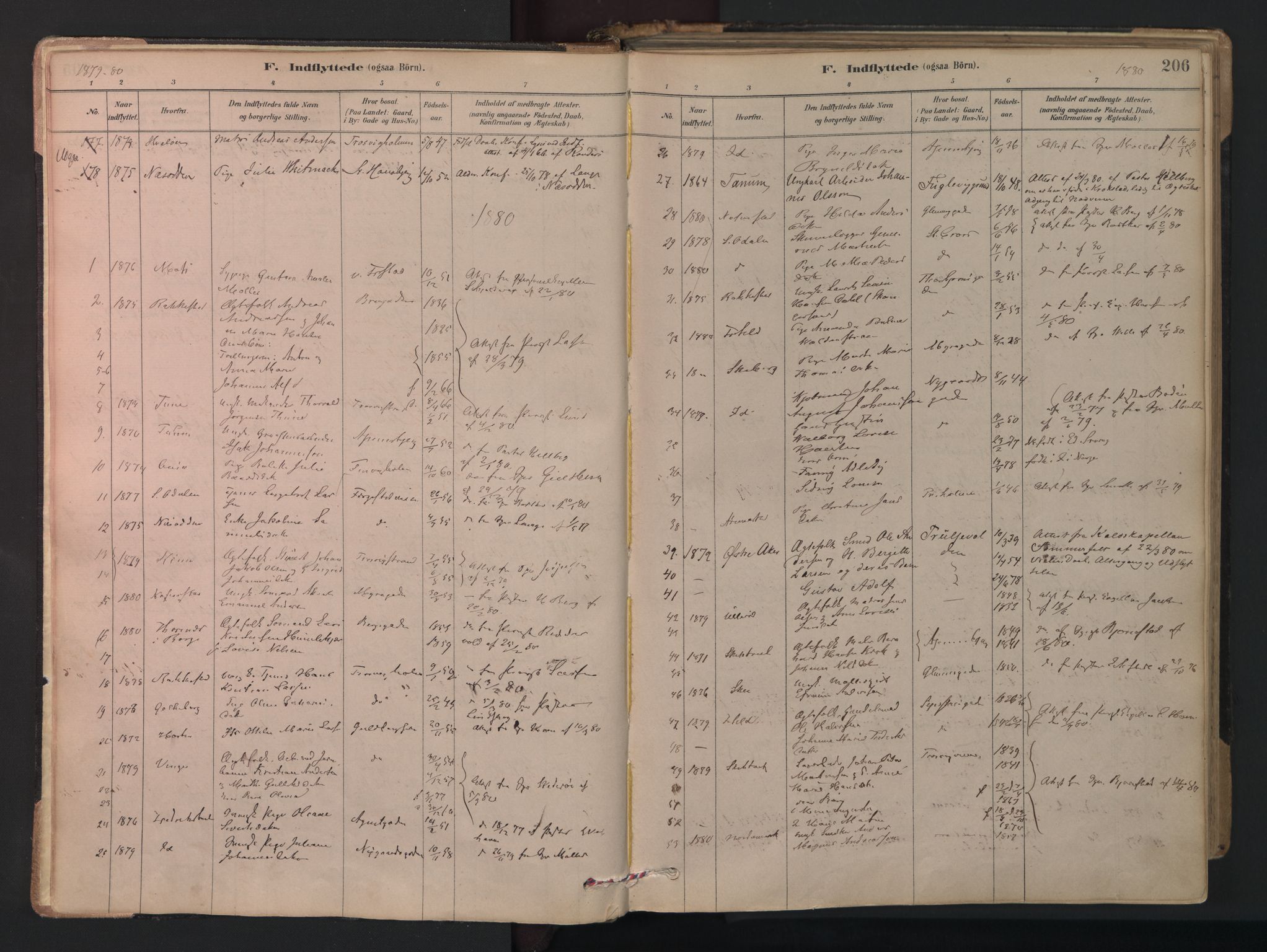 Fredrikstad domkirkes prestekontor Kirkebøker, SAO/A-10906/F/Fa/L0005: Parish register (official) no. I 5, 1878-1971, p. 206