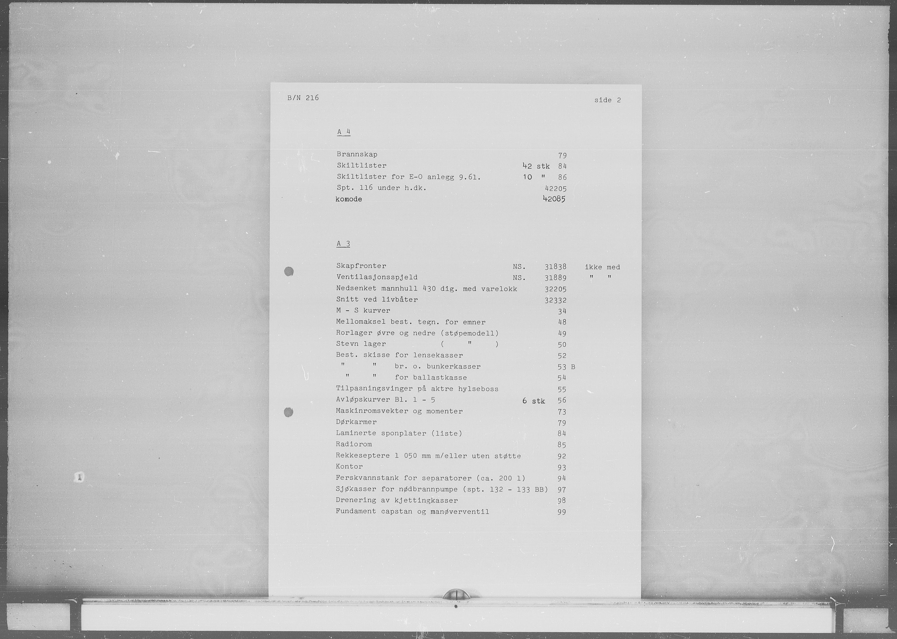 Kristiansand Mekaniske Verksted, SAK/D/0612/G/Ga/L0007: 36 mm mikrofilmruller, reprofoto av skipstegninger, byggenr. 211-222, p. 4