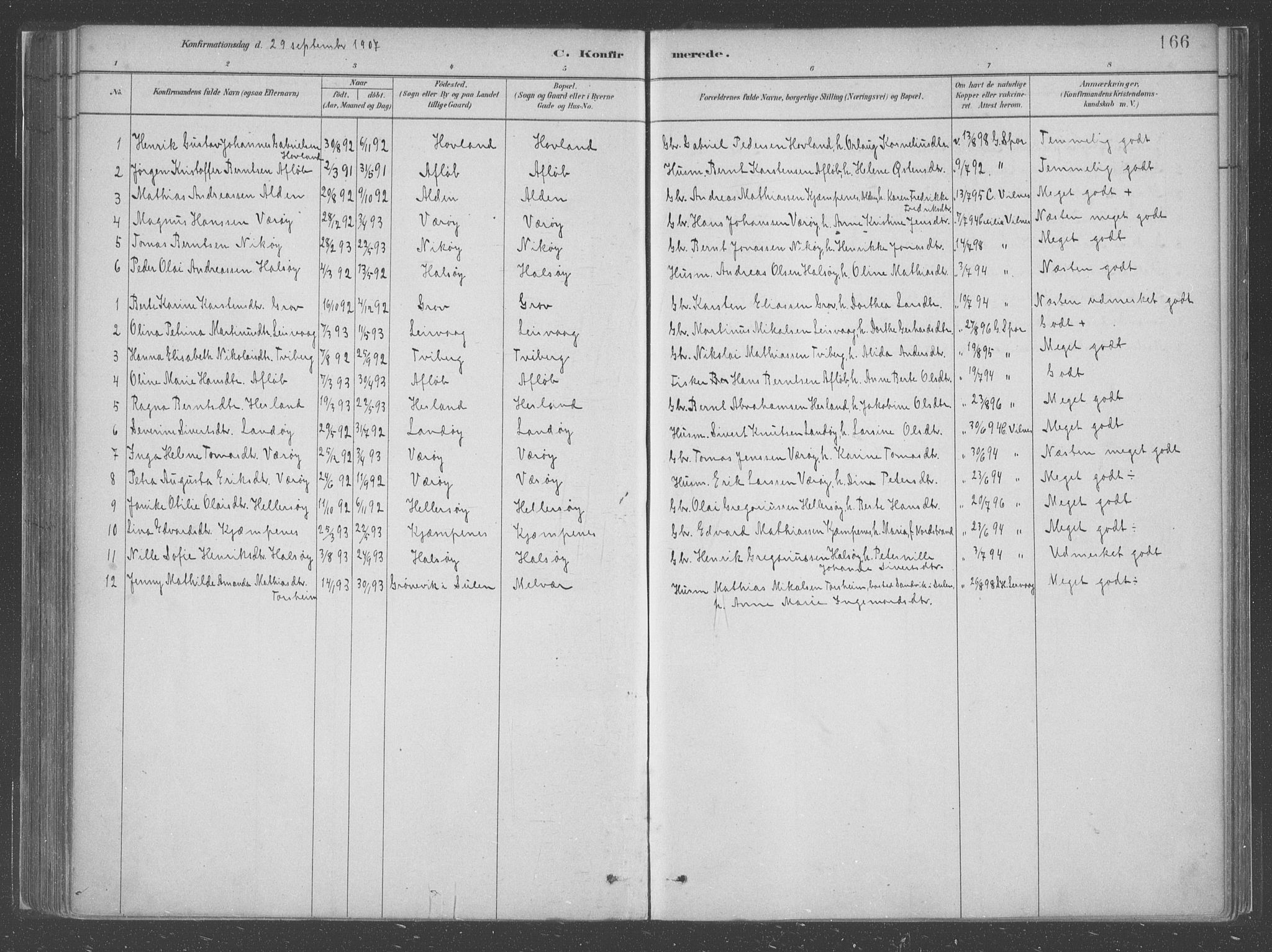 Askvoll sokneprestembete, AV/SAB-A-79501/H/Haa/Haac/L0001: Parish register (official) no. C  1, 1879-1922, p. 166