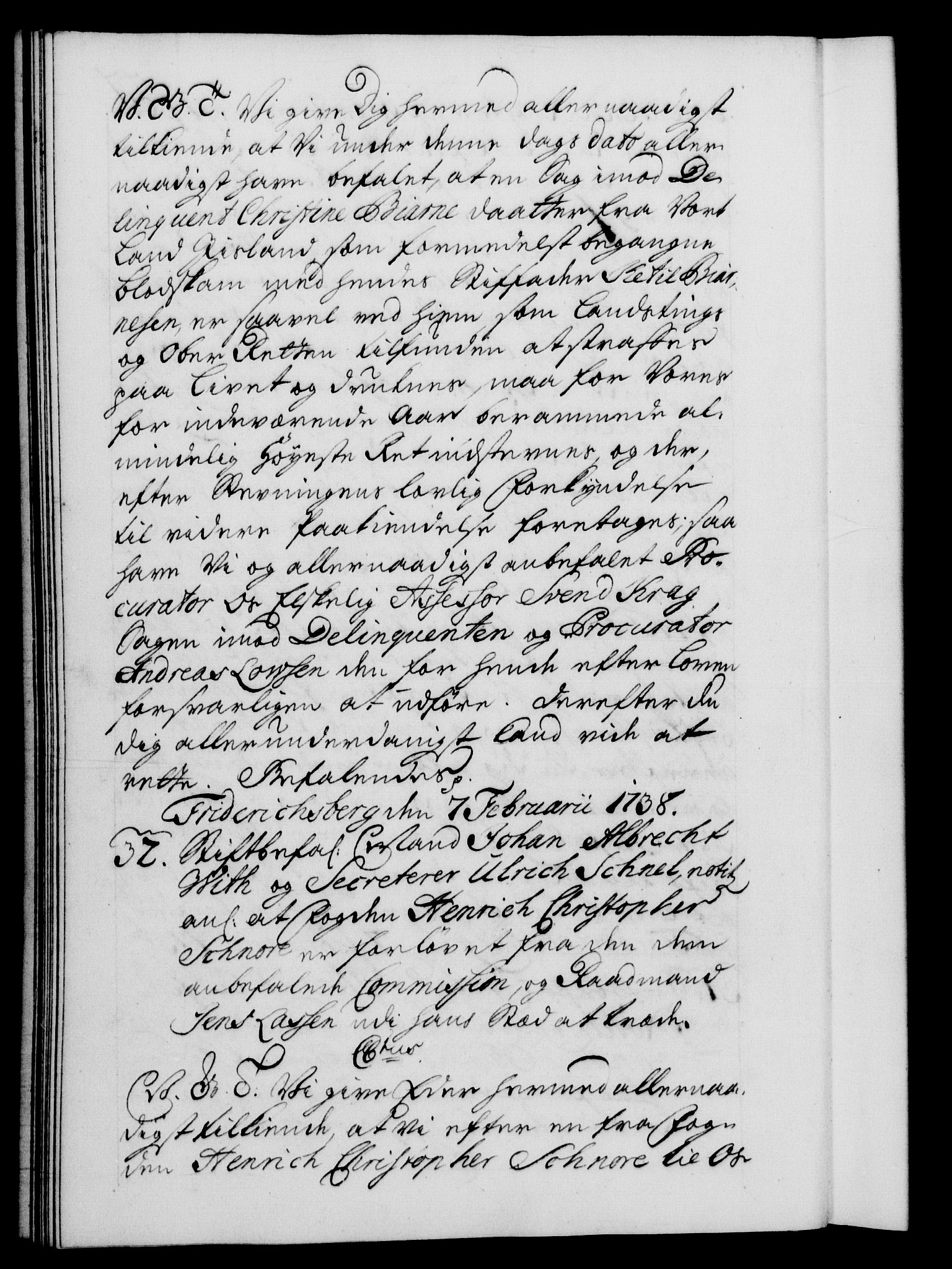 Danske Kanselli 1572-1799, AV/RA-EA-3023/F/Fc/Fca/Fcab/L0028: Norske tegnelser, 1738-1740, p. 27b