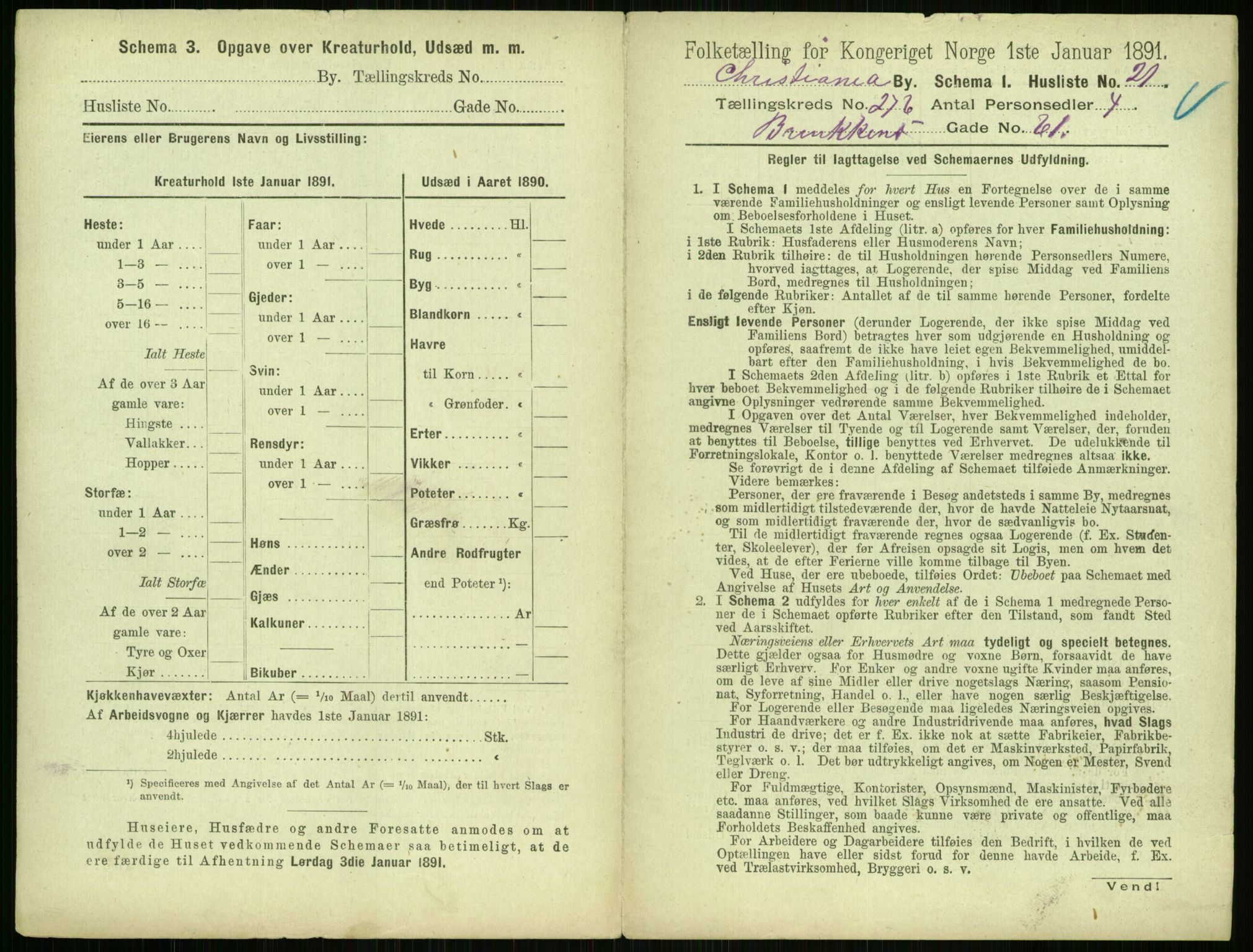 RA, 1891 census for 0301 Kristiania, 1891, p. 167484