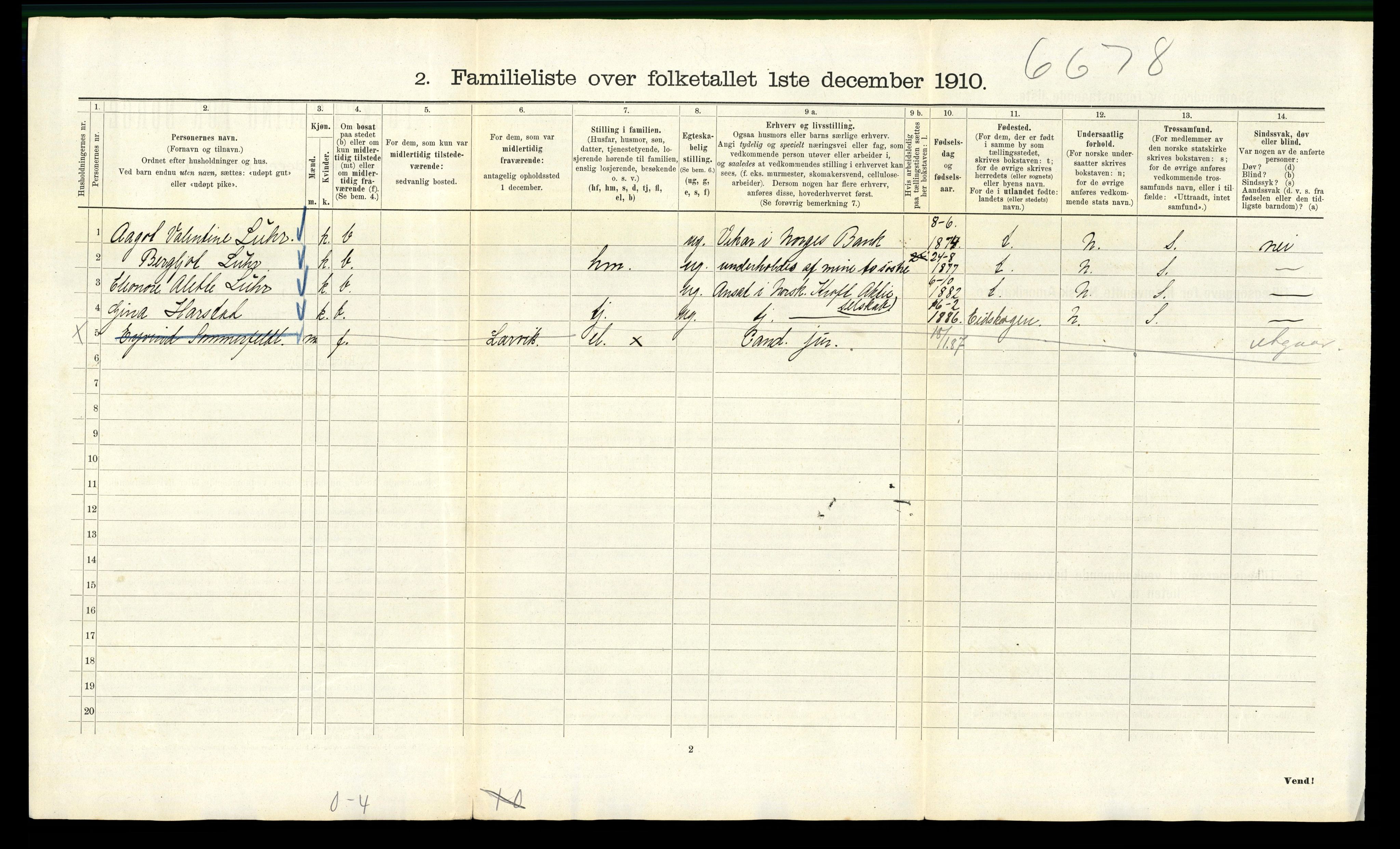 RA, 1910 census for Kristiania, 1910, p. 95198