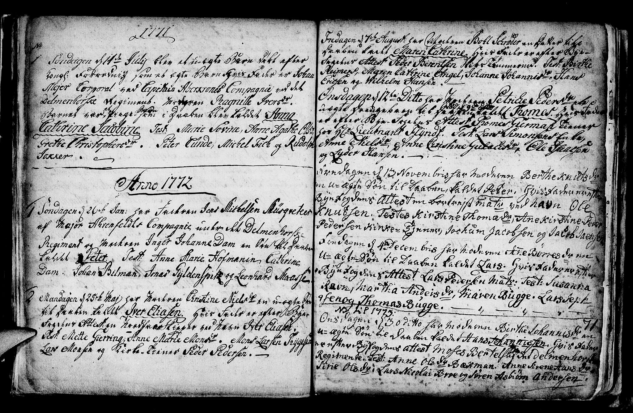 Nykirken Sokneprestembete, SAB/A-77101/H/Haa/L0001: Parish register (official) no. A 1, 1668-1820, p. 71