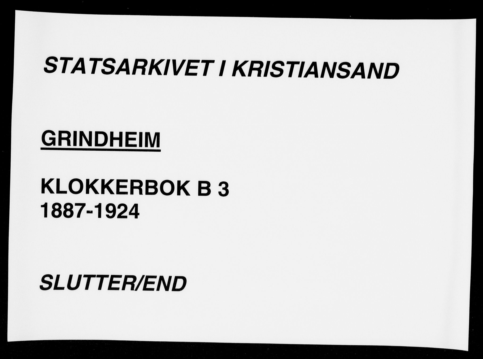 Bjelland sokneprestkontor, AV/SAK-1111-0005/F/Fb/Fbc/L0003: Parish register (copy) no. B 3, 1887-1924